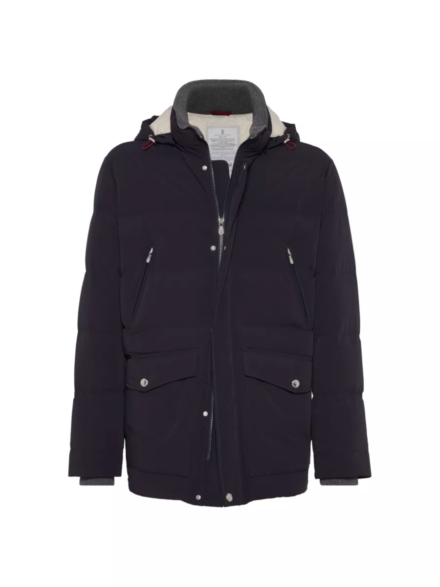 Shop Brunello Cucinelli Bonded Taffeta Down Jacket with