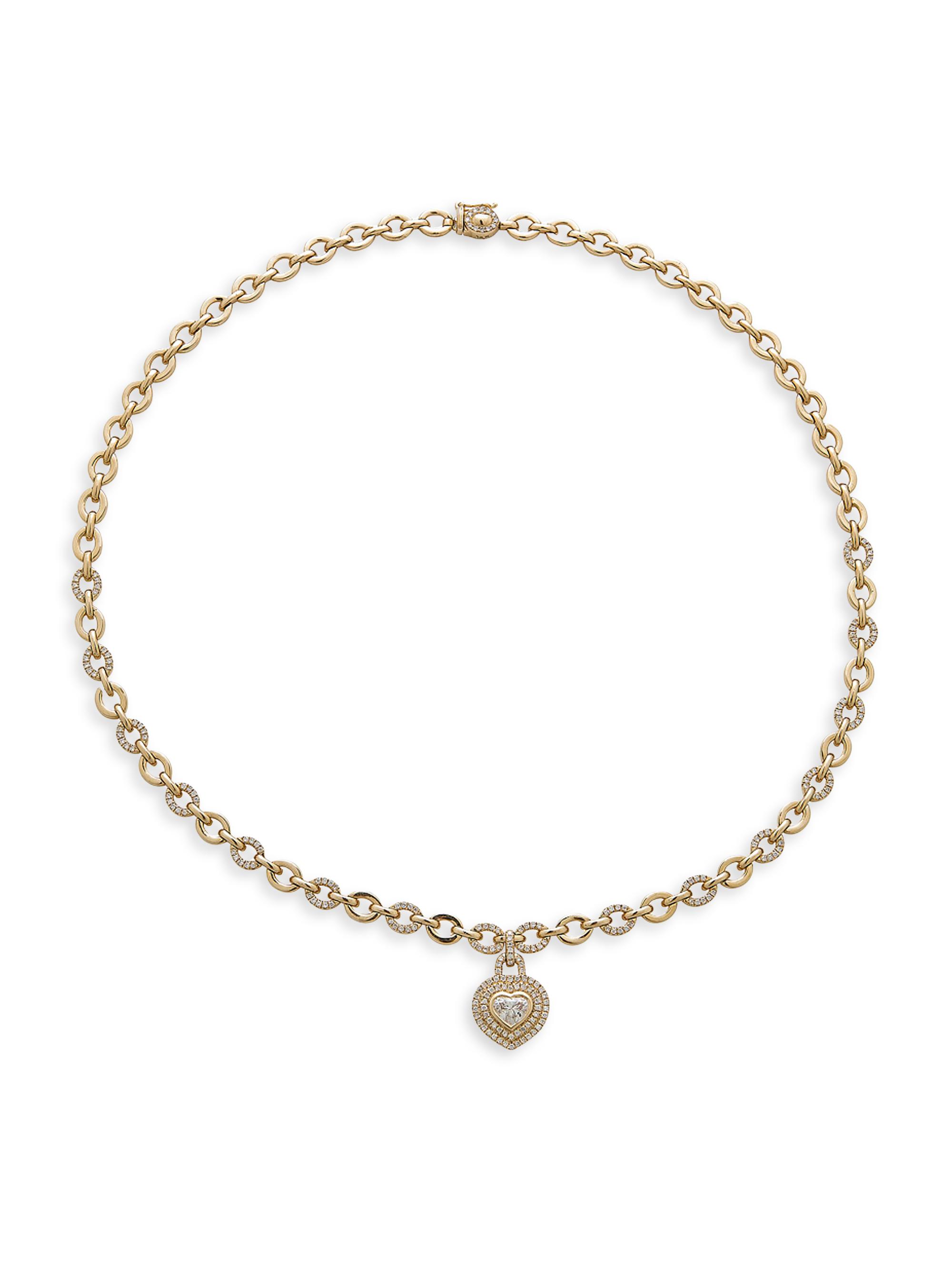 Atlas Fine Women's 14K Yellow Gold & 2.50 TCW Diamond Heart Pendant Necklace - Yellow Gold