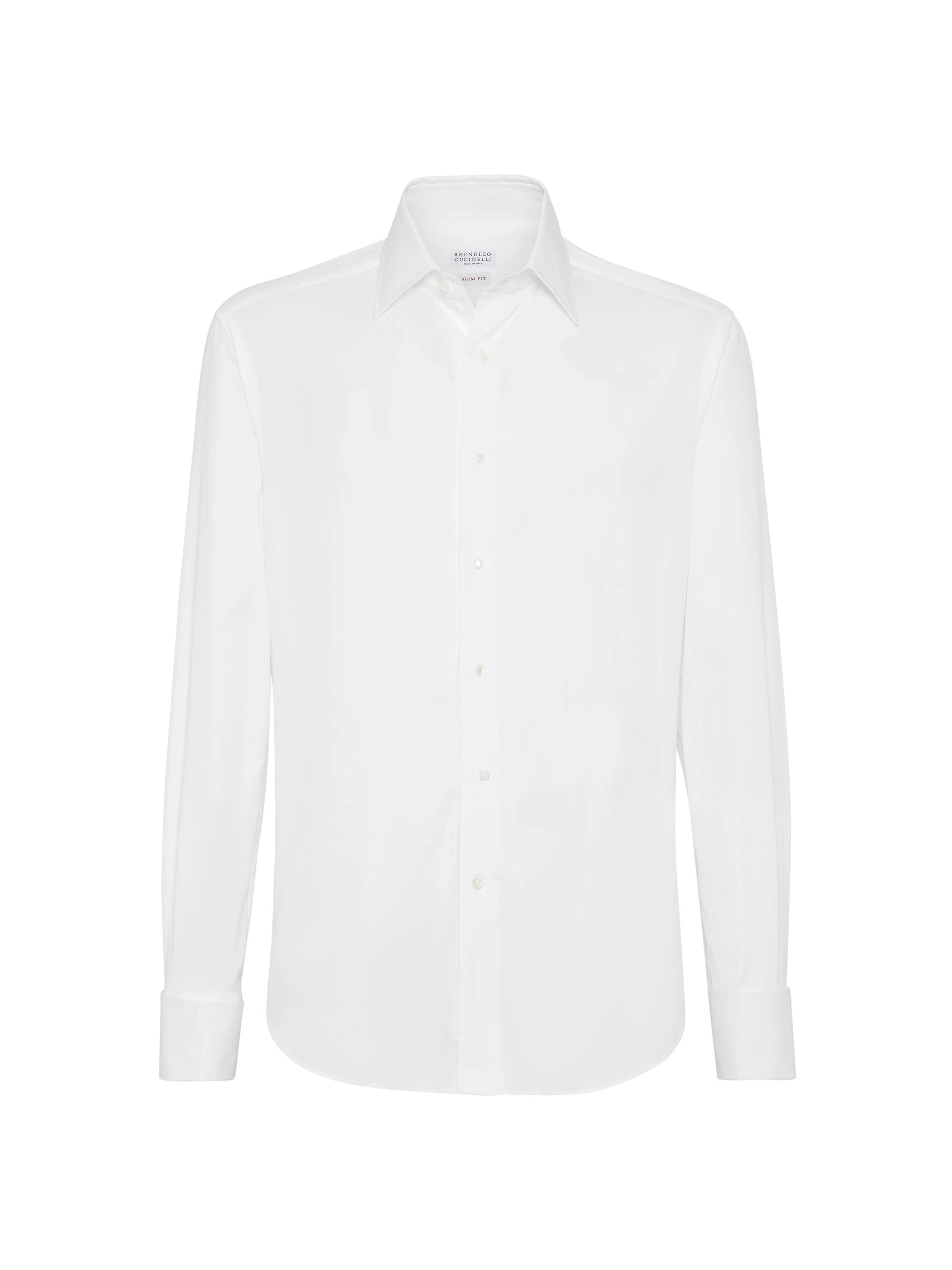 Brunello Cucinelli Men's Sea Island Slim Fit Tuxedo Shirt - Open White