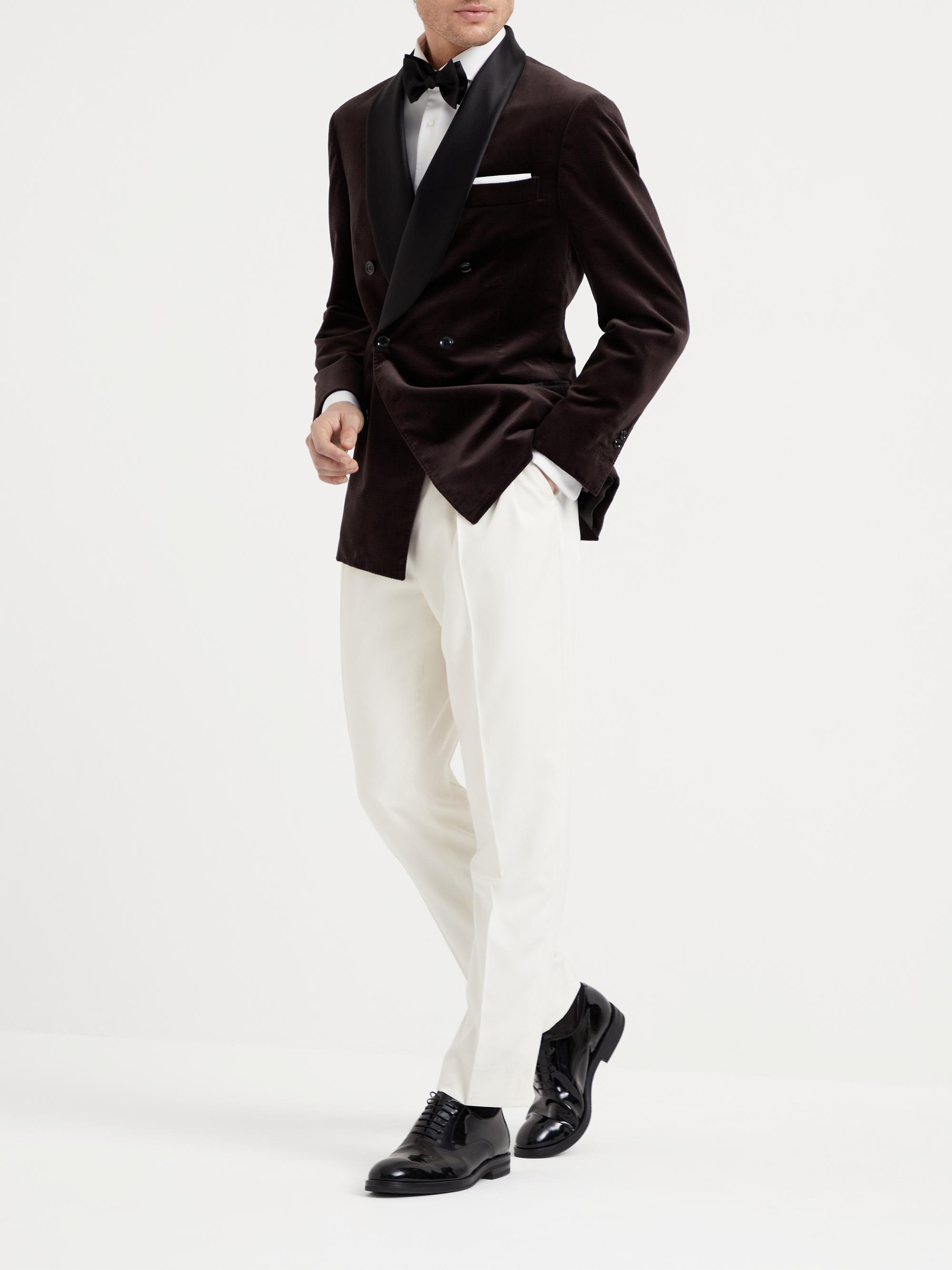 Brunello Cucinelli Sea Island Cotton Twill Slim Fit Tuxedo