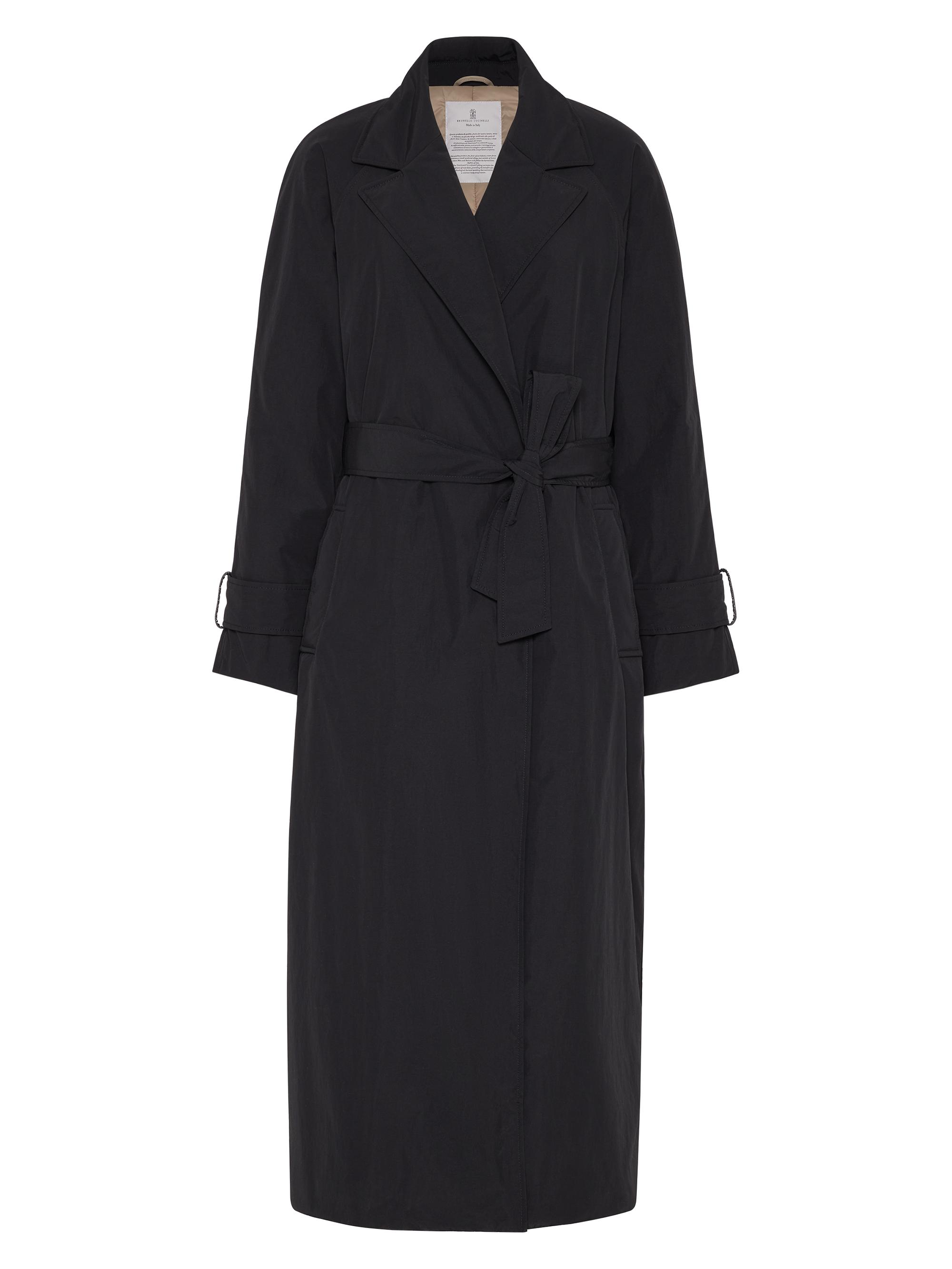 Brunello Cucinelli Women's Water Resistant Techno Cotton Trench Coat - Black