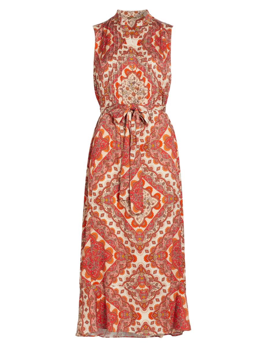 Elie Tahari
 Silk-Blend Geometric Snakeskin Tiered Maxi Dress