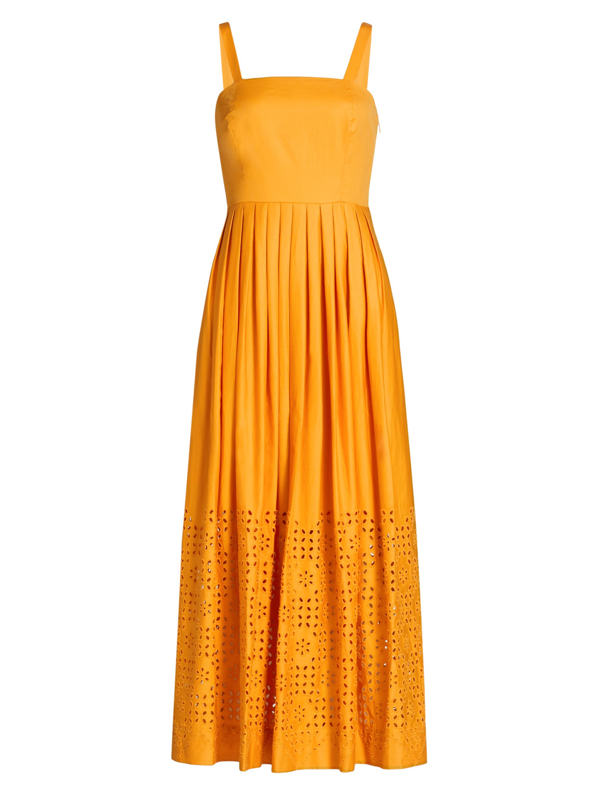 Elie Tahari Women's Avivia Cotton Laser-Cut Maxi-Dress - Afternoon Orange