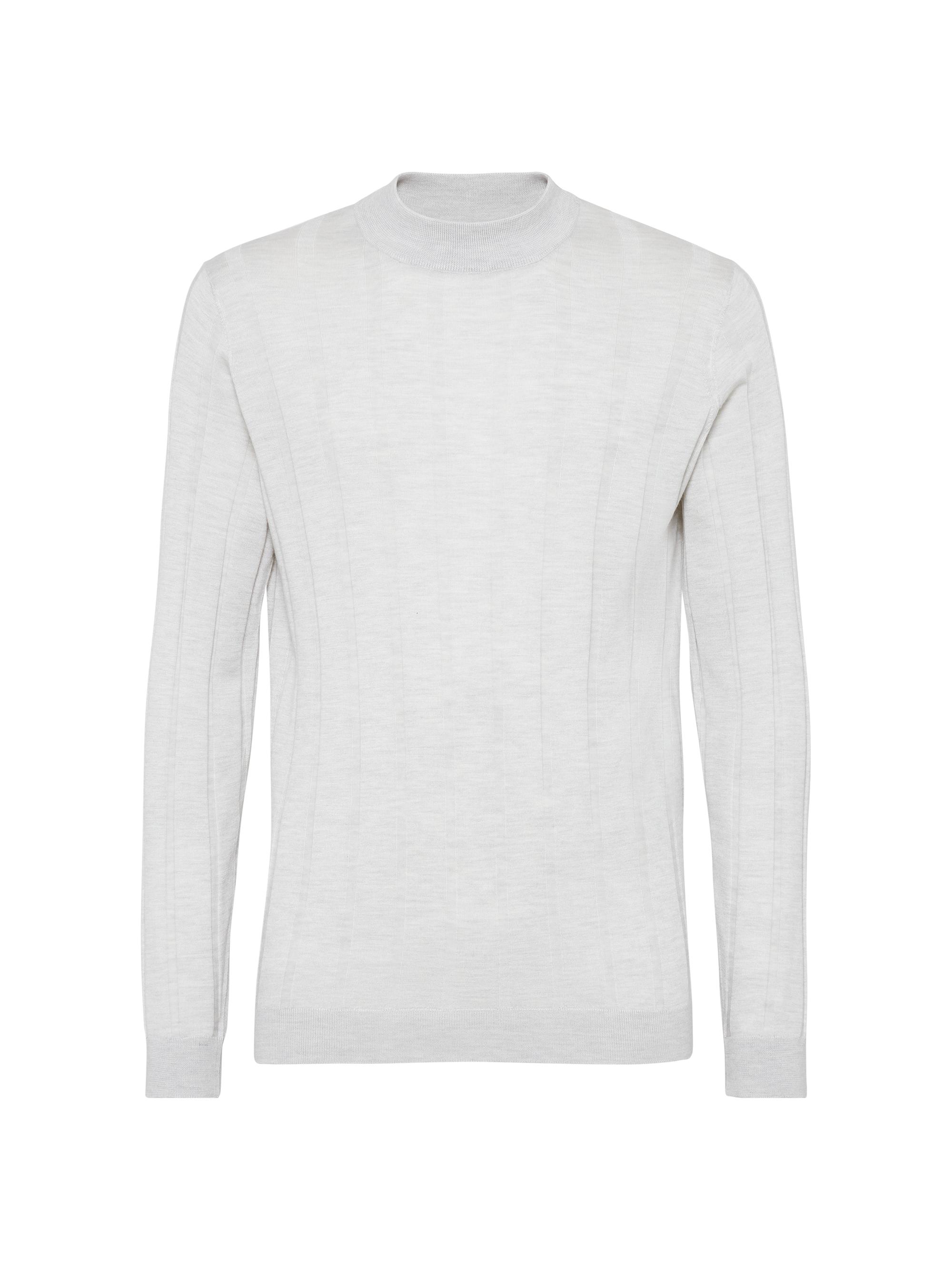 Brunello Cucinelli Men's Cashmere and Silk Flat Rib Lightweight Mock Neck Sweater - Fog