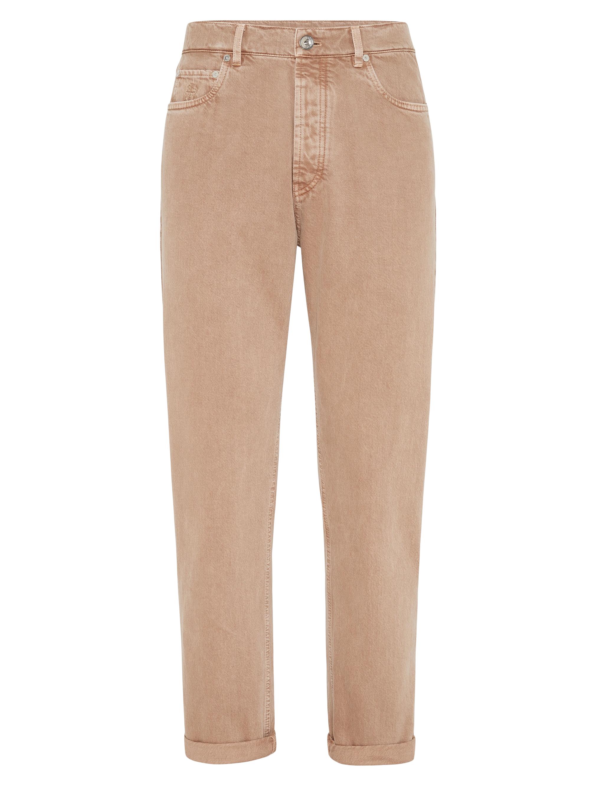 Brunello Cucinelli Men's Garment Dyed Iconic Fit Five Pocket Jeans - Camel