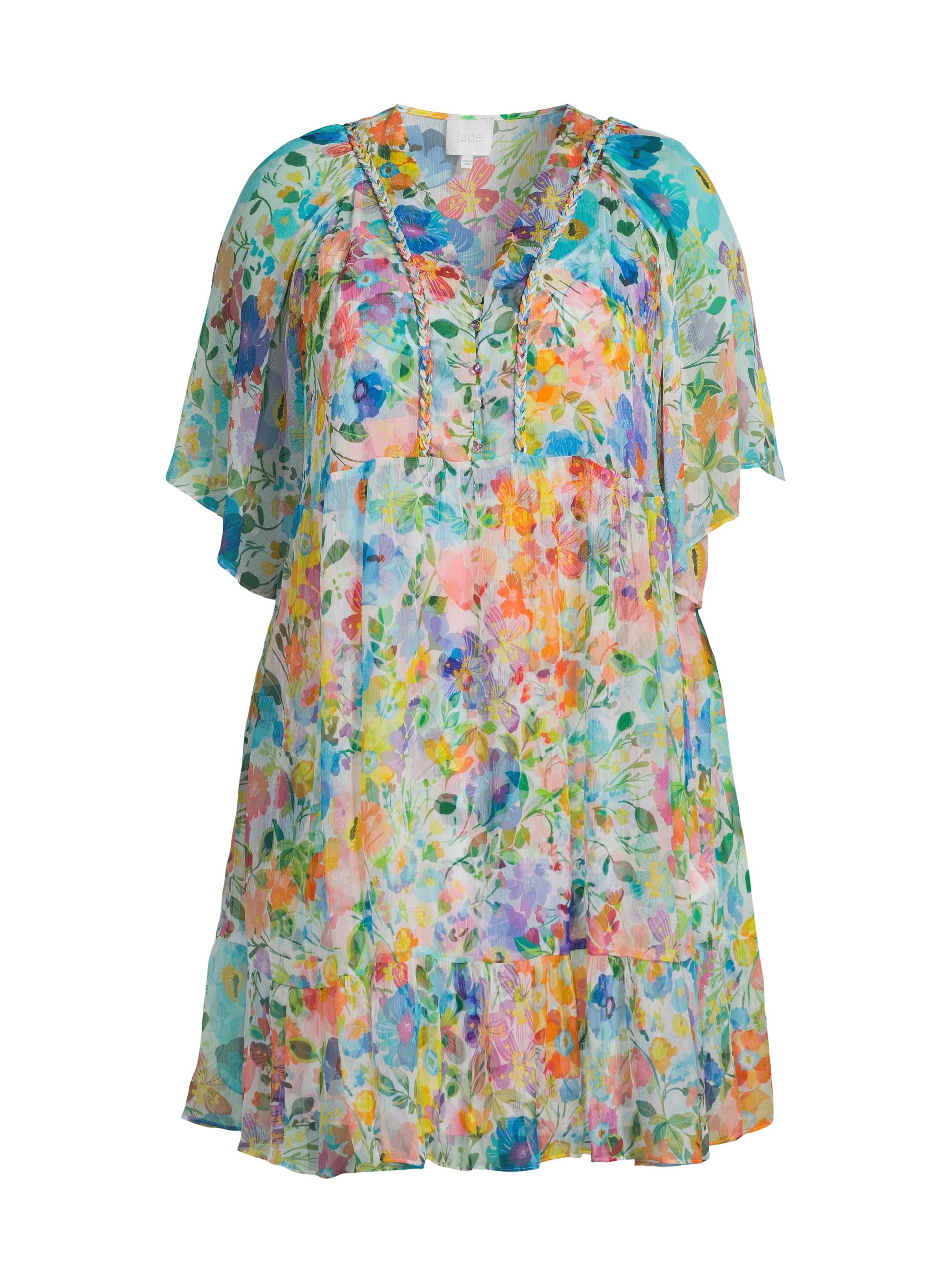 Johnny Was Women's Plus Margaret Wild Blooms Silk Minidress - Wild Blooms