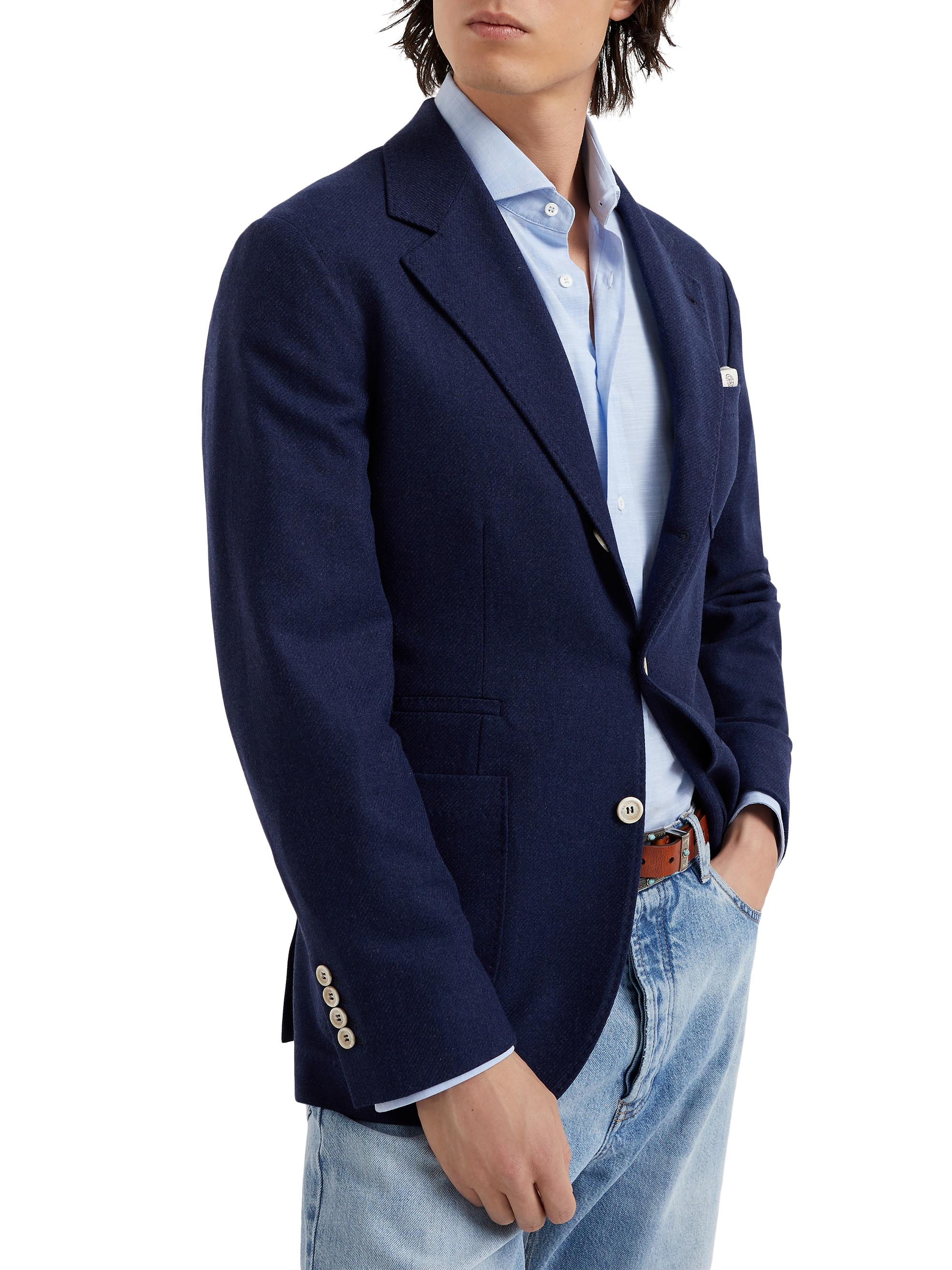 Brunello Cucinelli Men's Wool, Silk and Cashmere Blazer - Blue