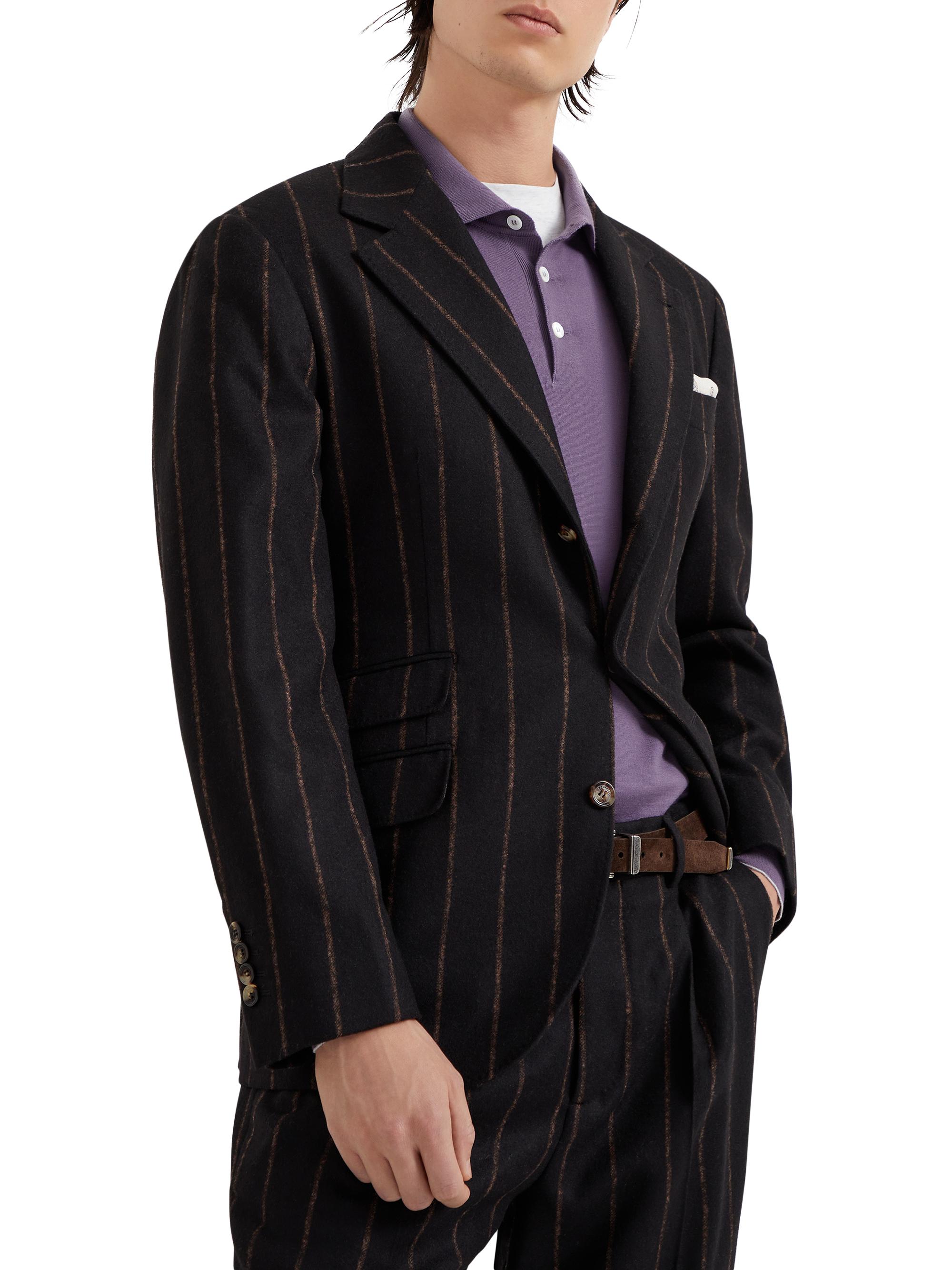 Brunello Cucinelli Men's Alpaca and Wool Blazer - Black