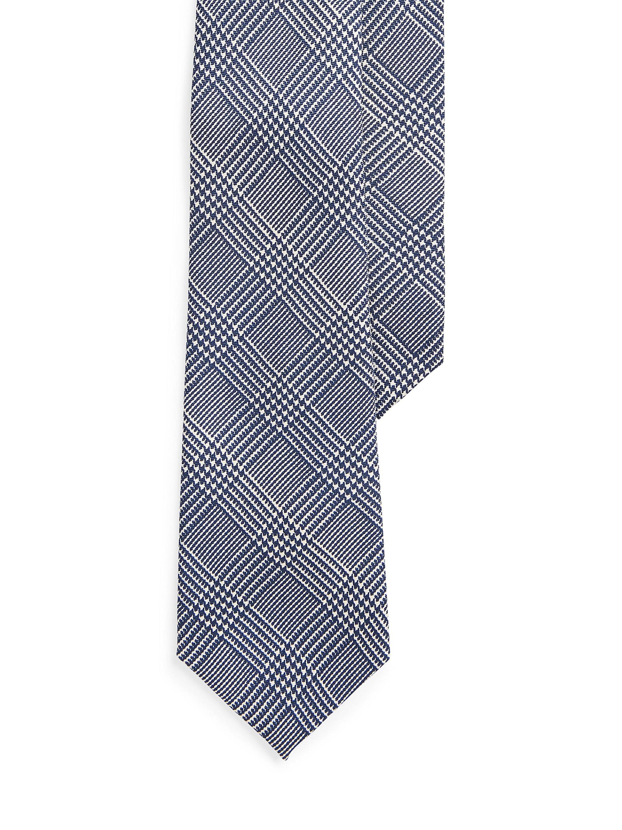 Ralph Lauren Purple Label Men's Glenplaid Silk Tie - Navy White