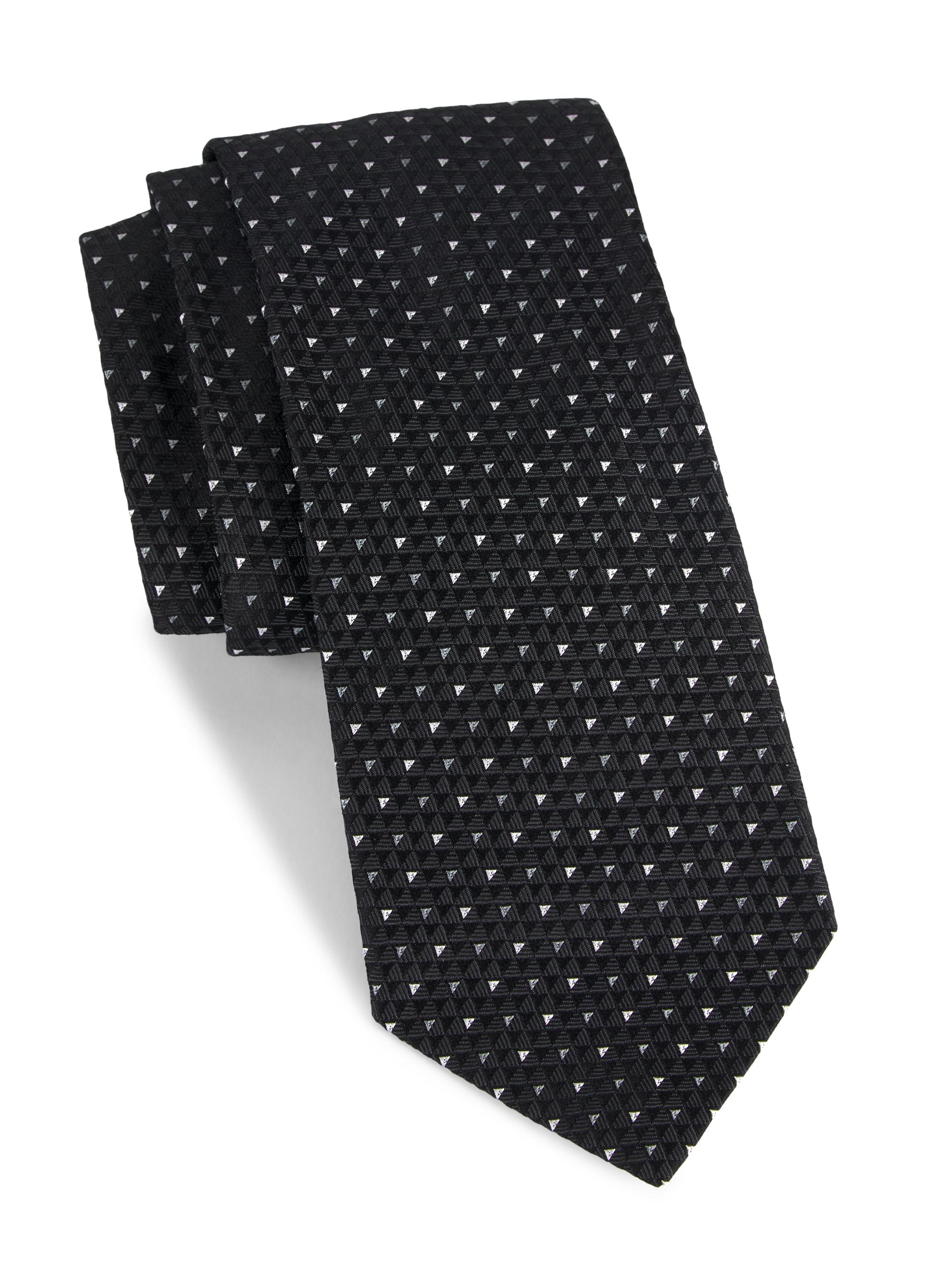 Ralph Lauren Purple Label Men's Bond St Geometric Silk Tie - Black