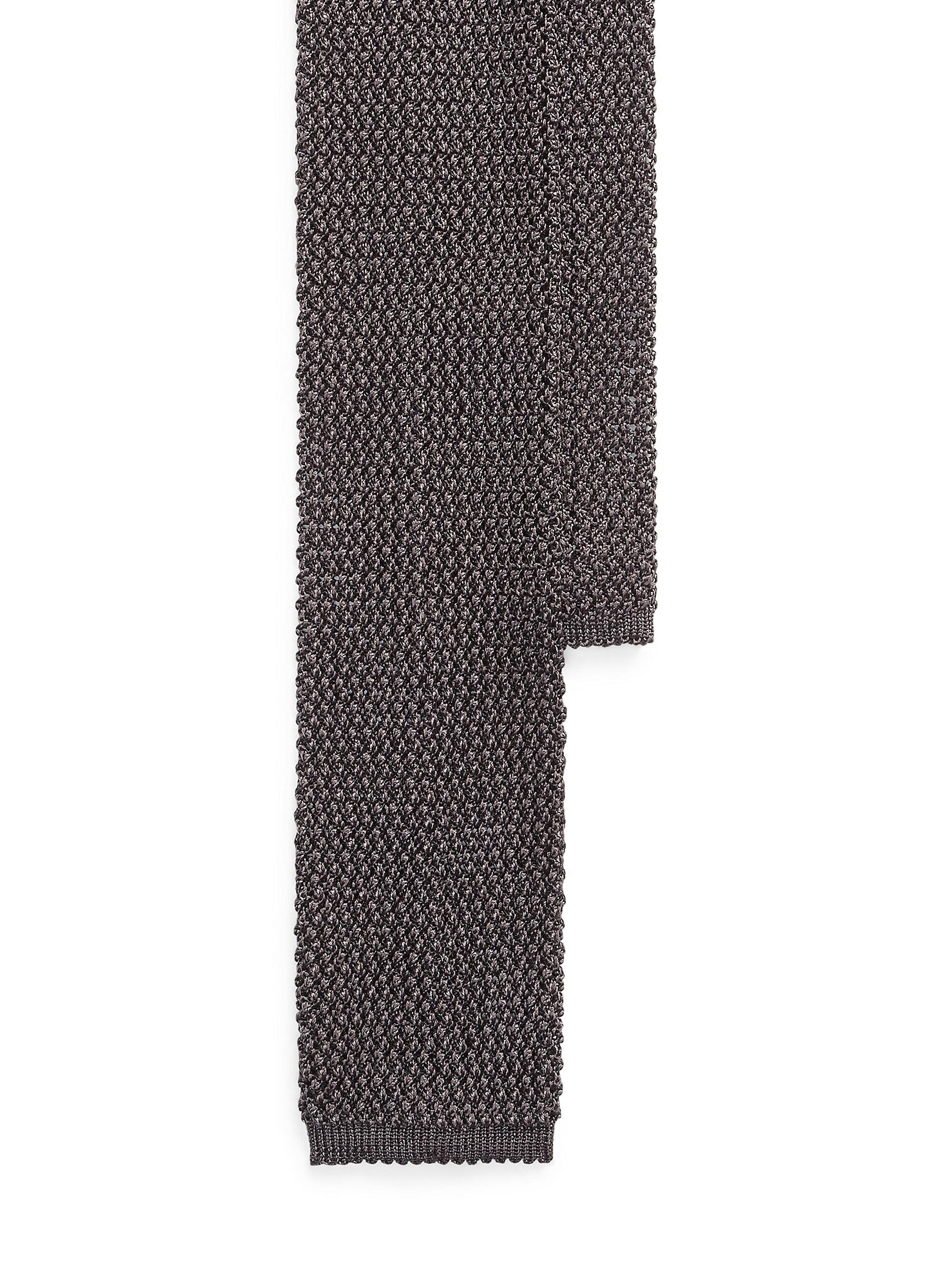 Ralph Lauren Purple Label Men's Silk Knit Tie - Dark Grey