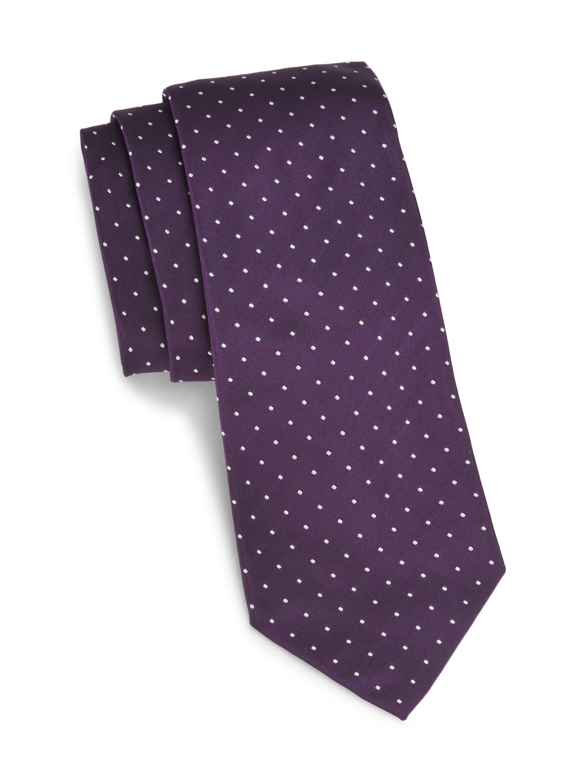 Ralph Lauren Purple Label Men's Pin Dot Silk Tie - Dark Purple