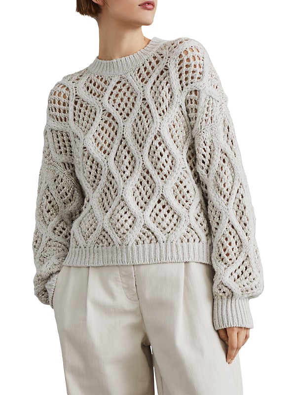 Shop Brunello Cucinelli Cashmere Feather Yarn Dazzling Net Shop Brunello Cucinelli Cashmere Feather Yarn Dazzling Net
