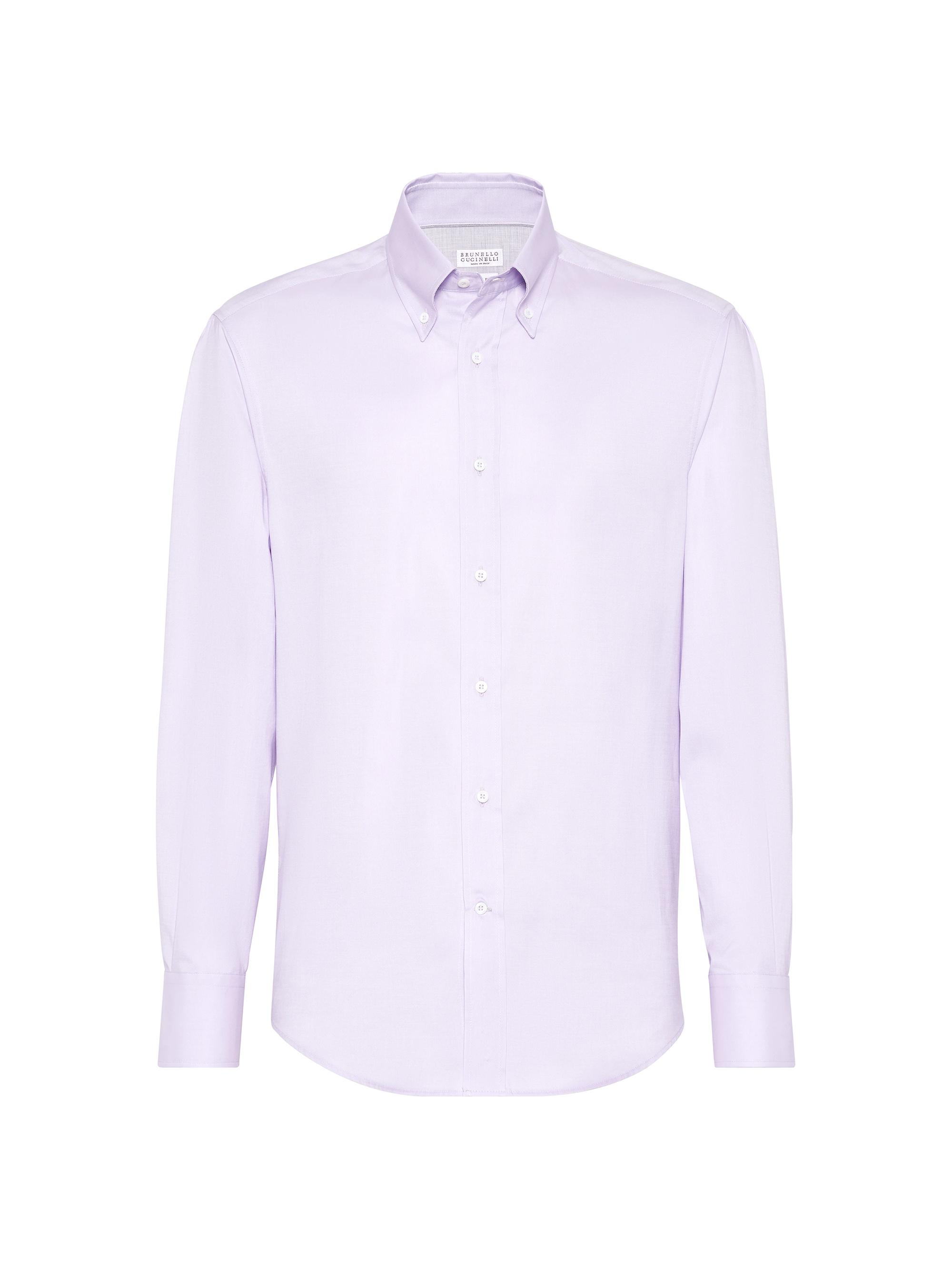 Brunello Cucinelli Men's Oxford Slim Fit Shirt - Purple