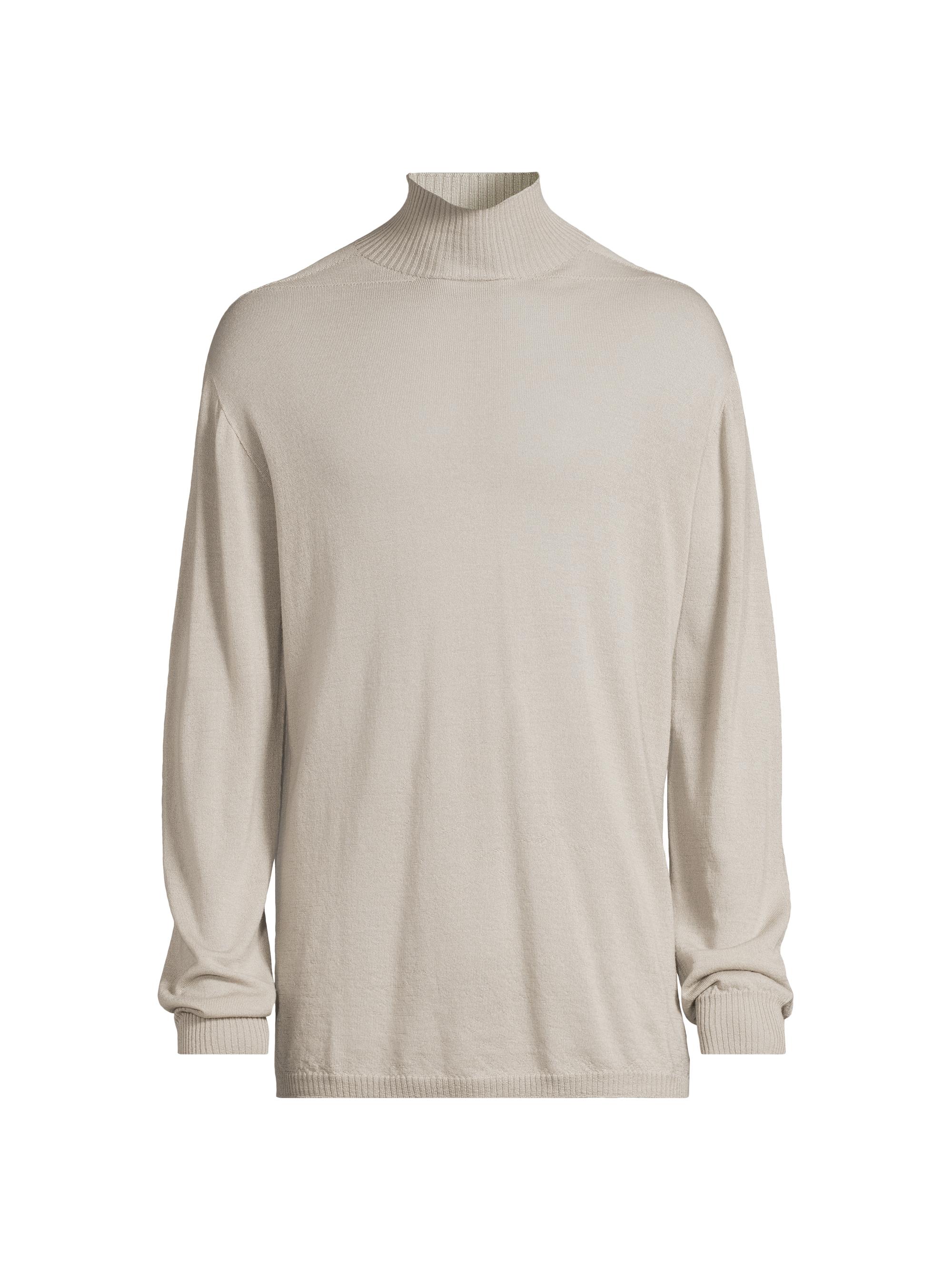 Rick Owens Men's Wool Oversized Turtleneck Sweater - Pearl