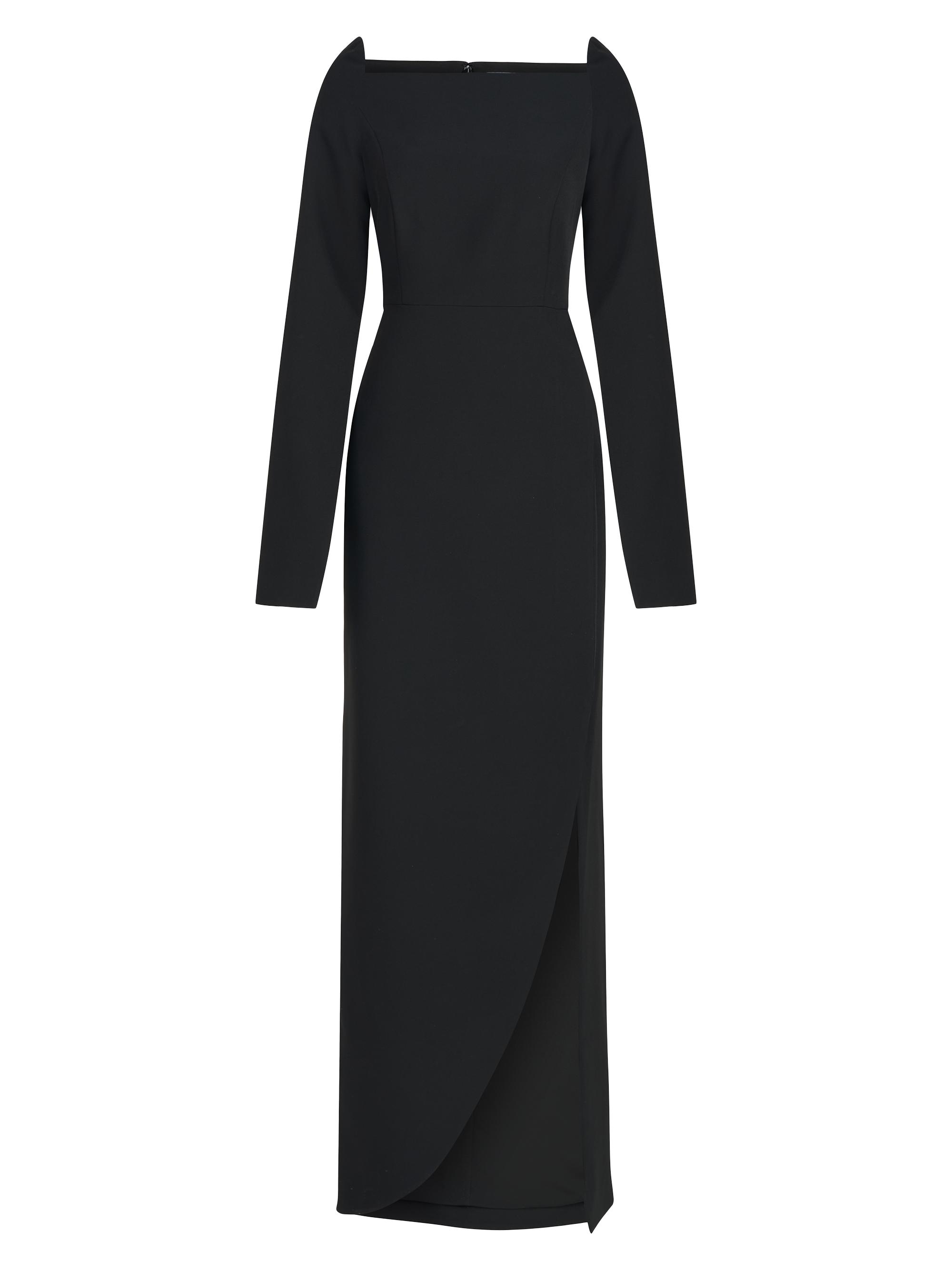 Kay Unger Women's Katerina Crepe Split-Sleeve Gown - Black