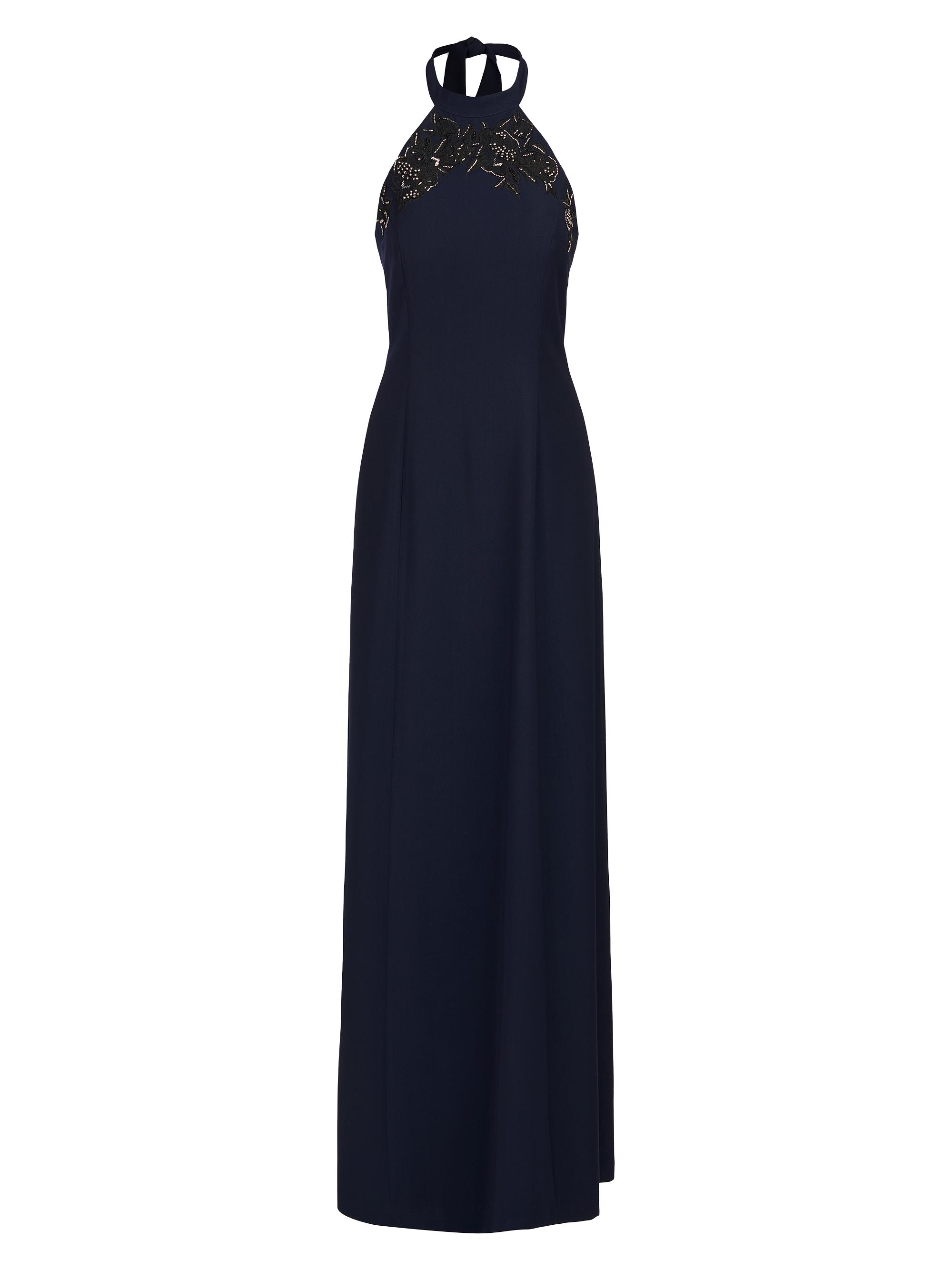 Kay Unger Women's Josephina Column Halterneck Gown - French Navy
