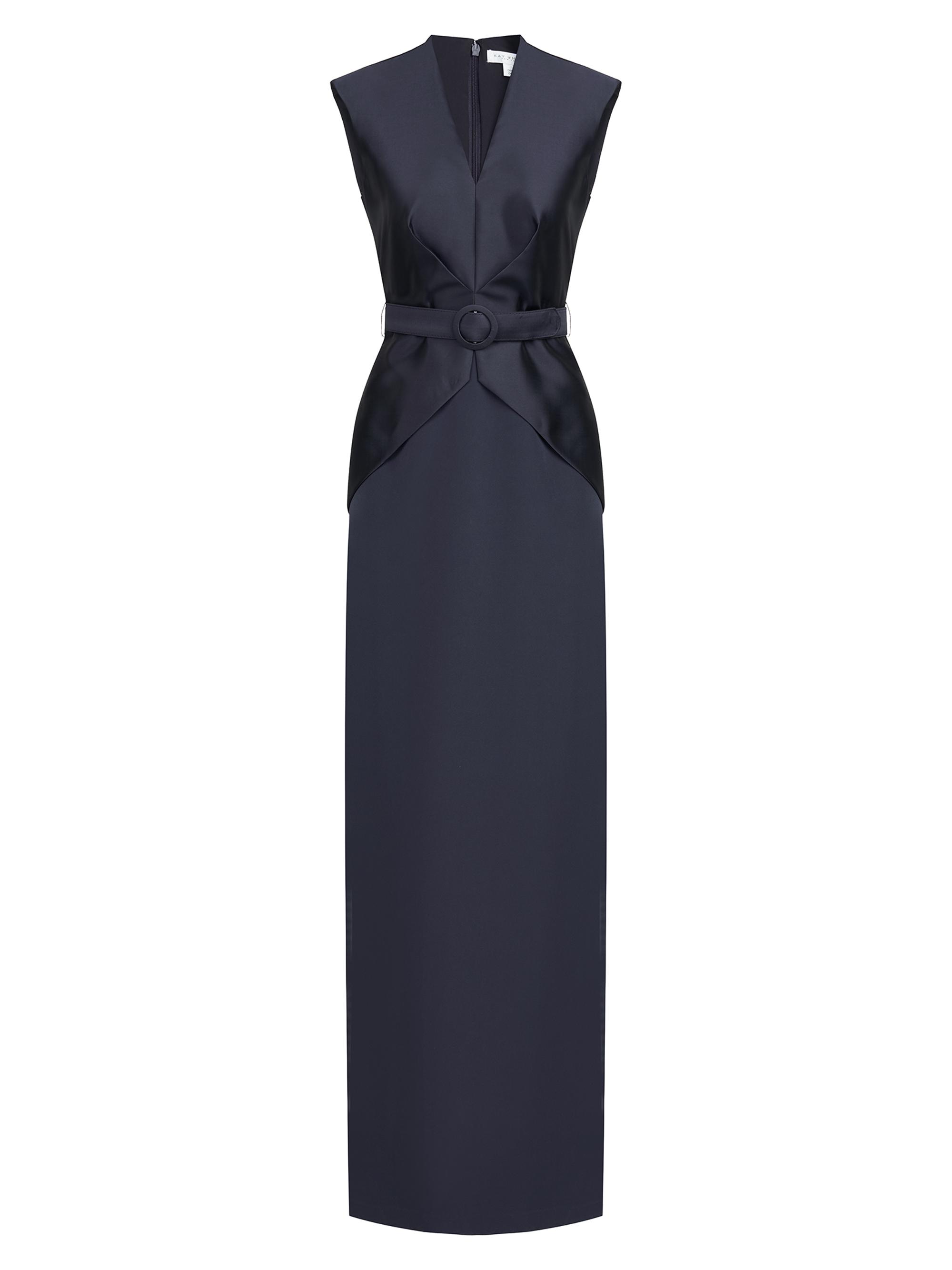 Kay Unger Women's Bronwyn Column Gown - French Navy
