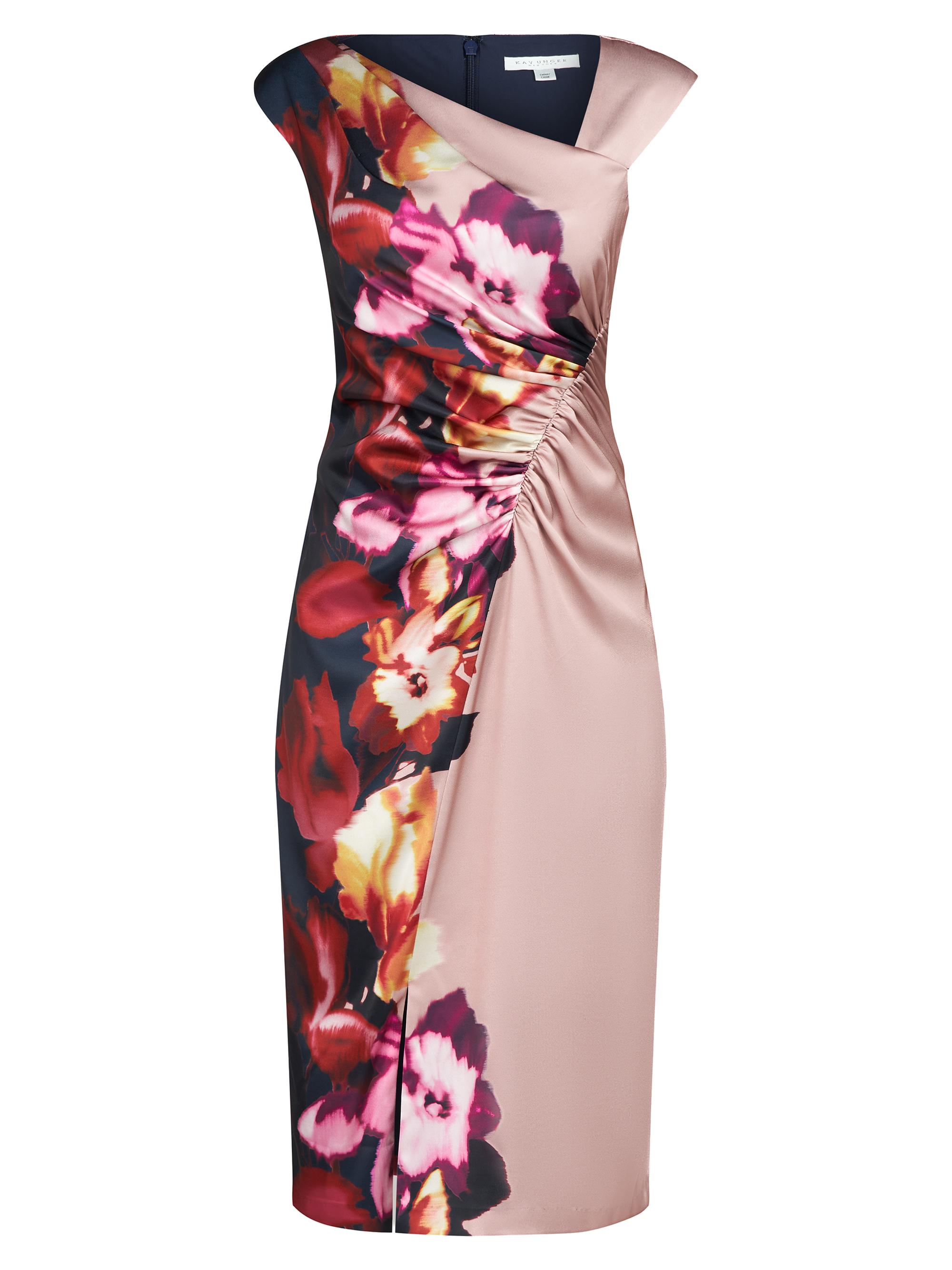 Kay Unger Women's Ilssa Asymmetric Midi-Dress - Woodrose Multi