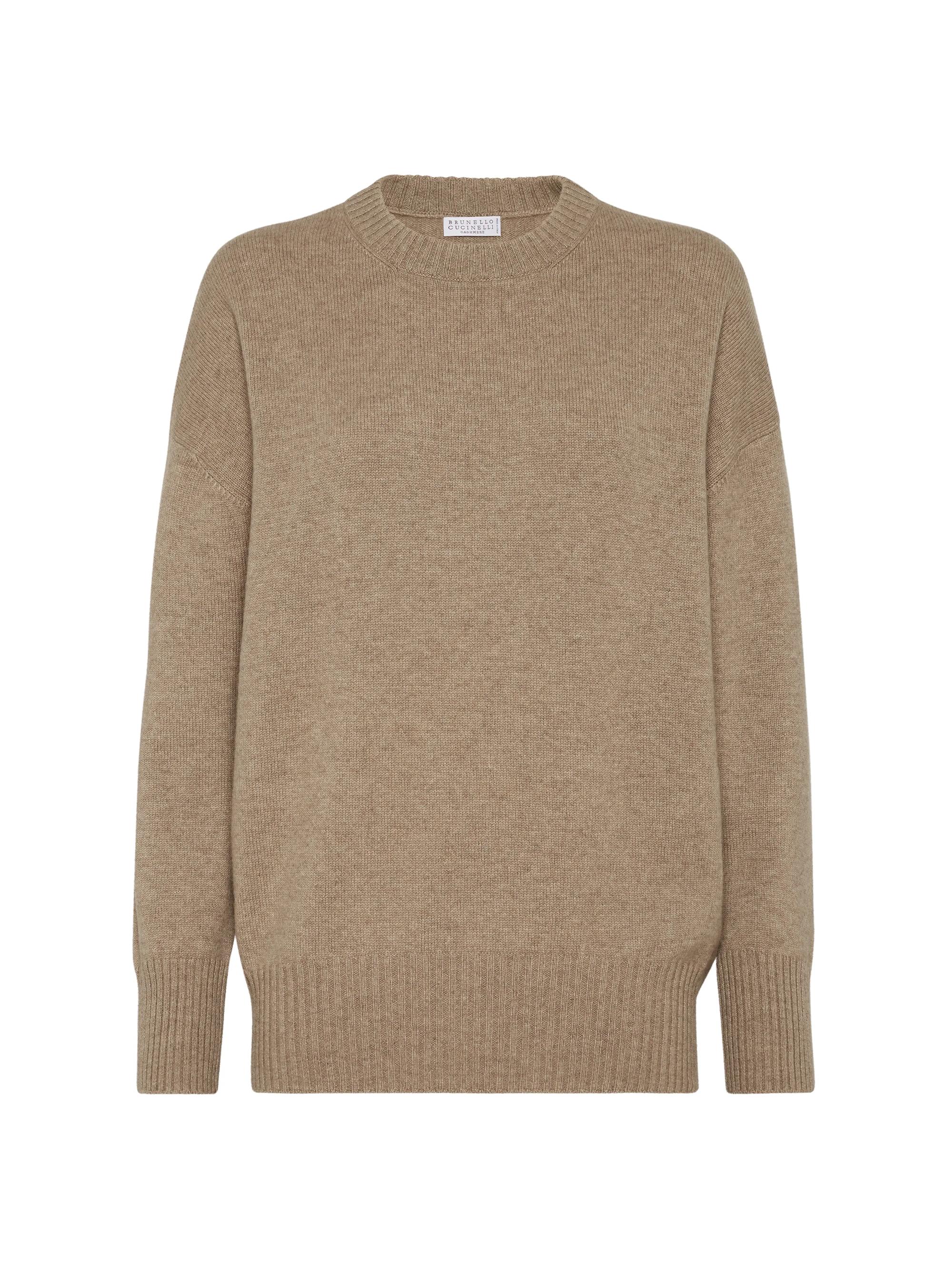 Brunello Cucinelli Women's Cashmere Sweater with Monili - Brown