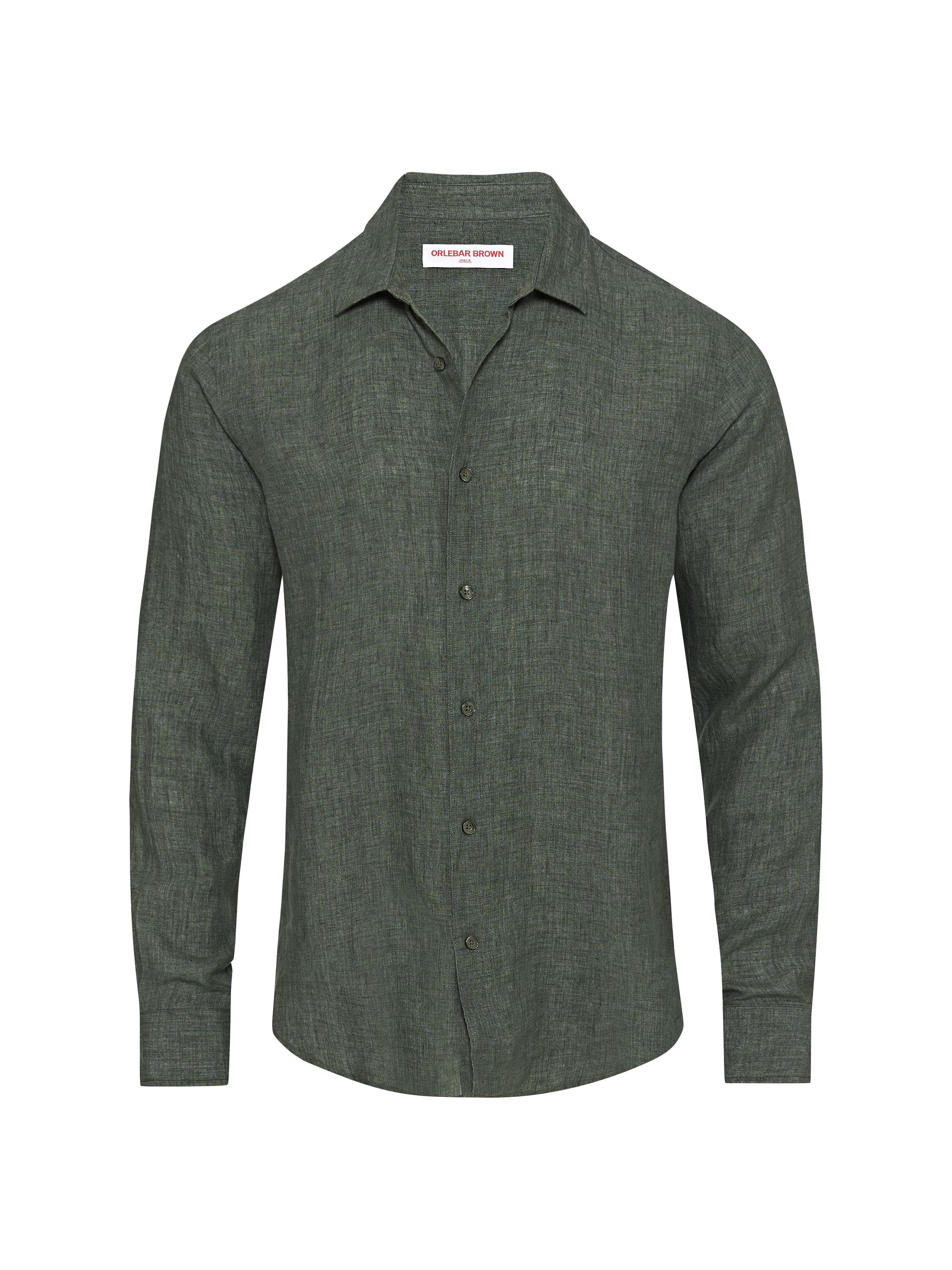Orlebar Brown Men's Giles Linen Button-Front Shirt - Light Kombu