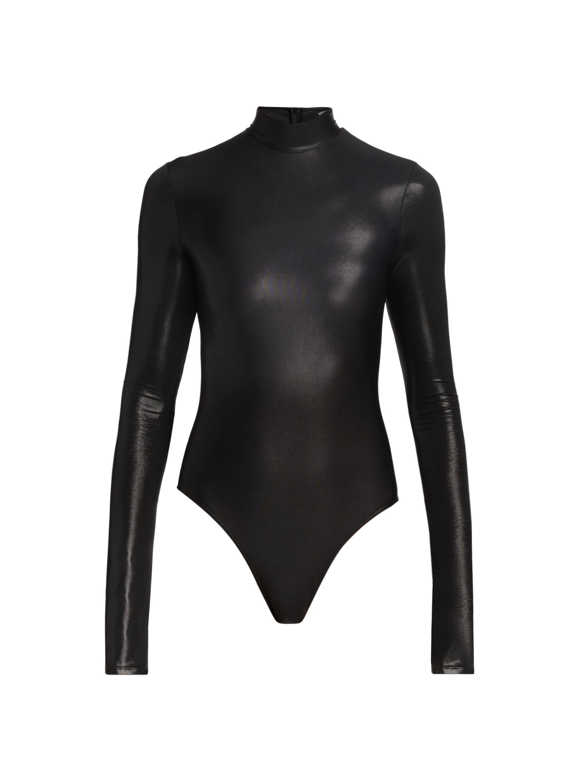 LaPointe Women's Coated Jersey Bodysuit - Black