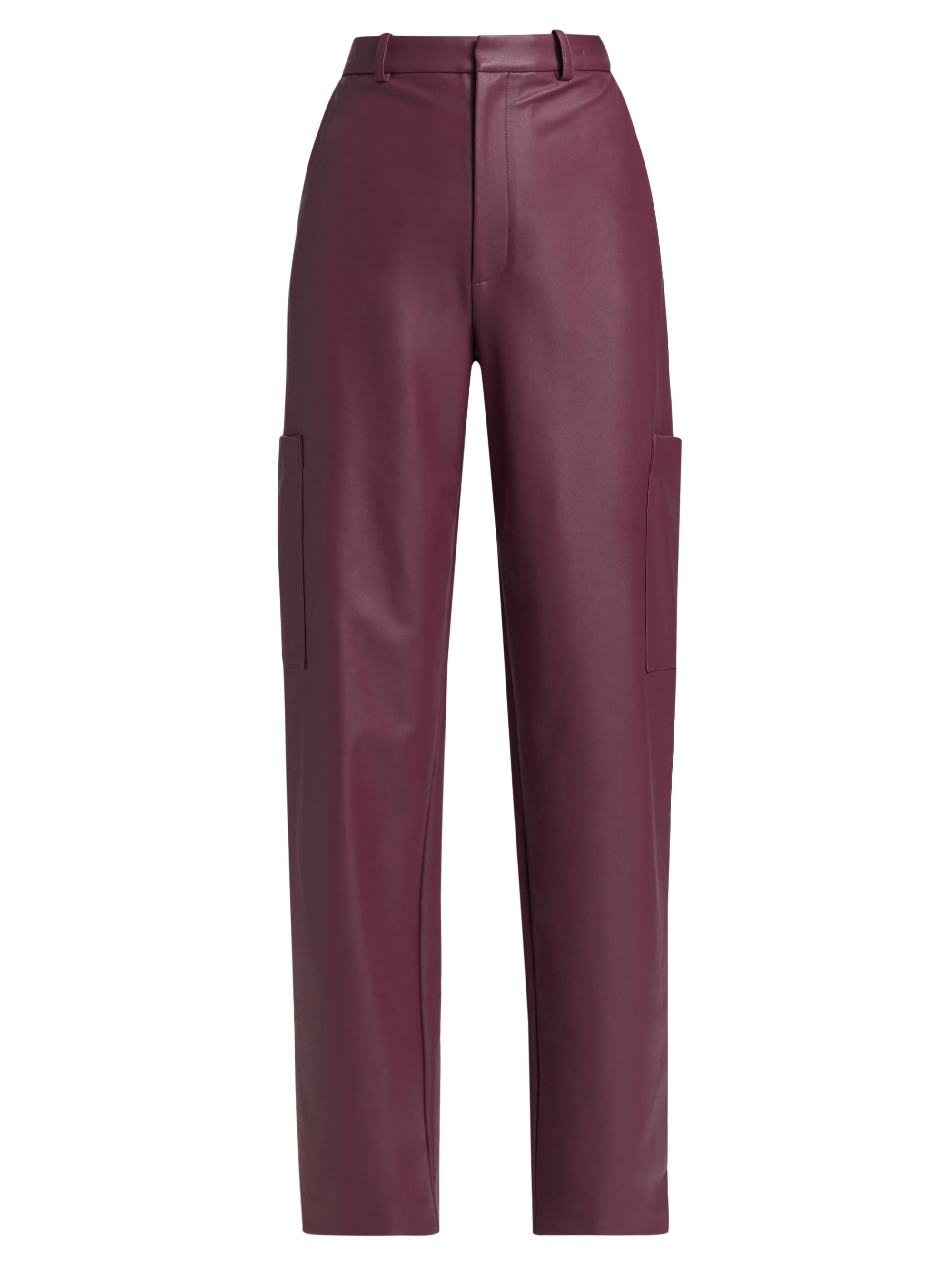 LaPointe Women's Faux-Leather Tapered-Leg Pants - Mulberry
