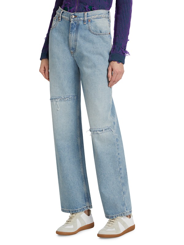 Shop MM6 Maison Margiela Slit Straight-Leg Jeans | Saks Shop MM6 Maison Margiela Slit Straight-Leg Jeans | Saks