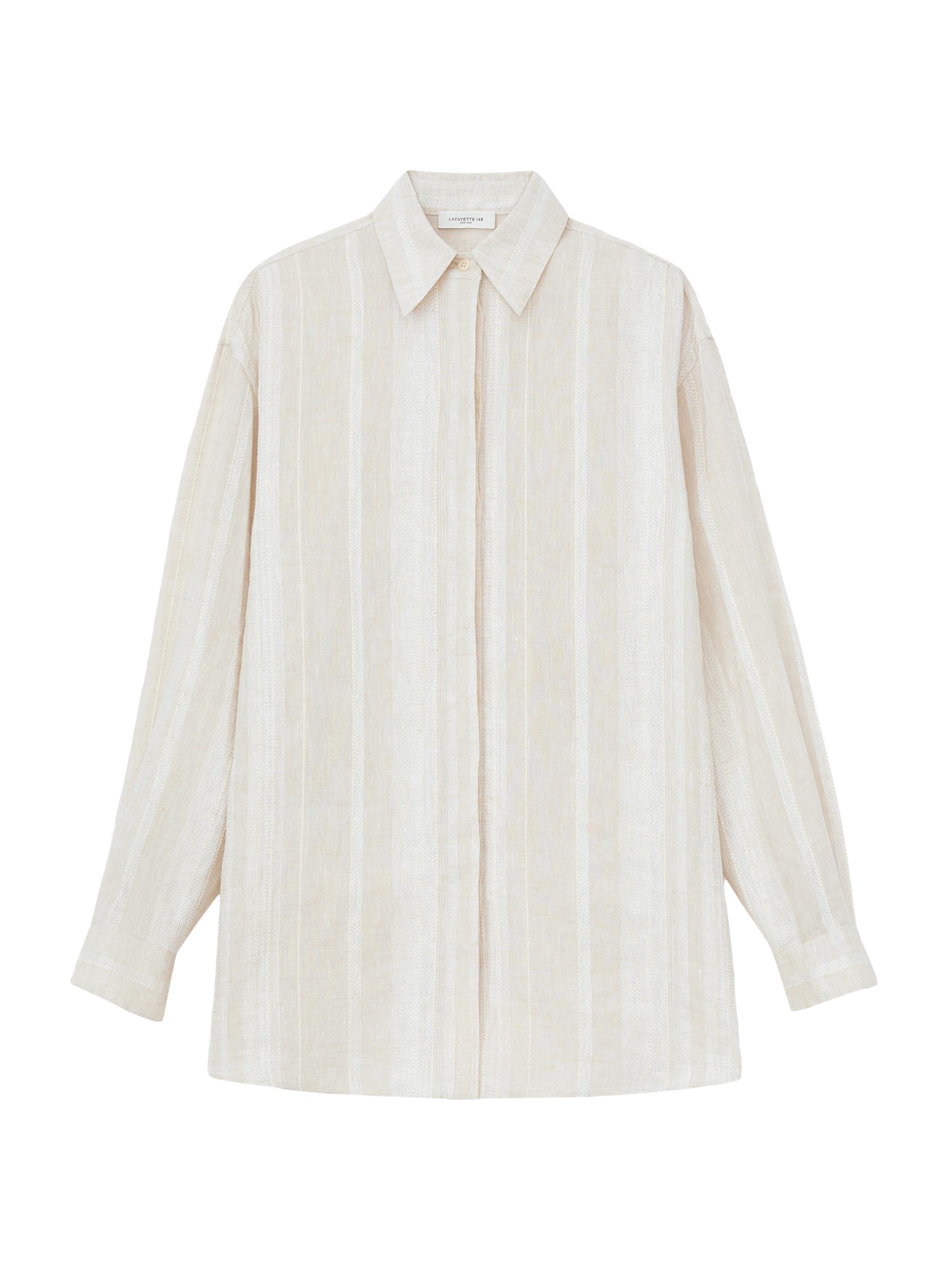 Lafayette 148 New York Women's Boyfriend Oversized Shirt - Pebble
