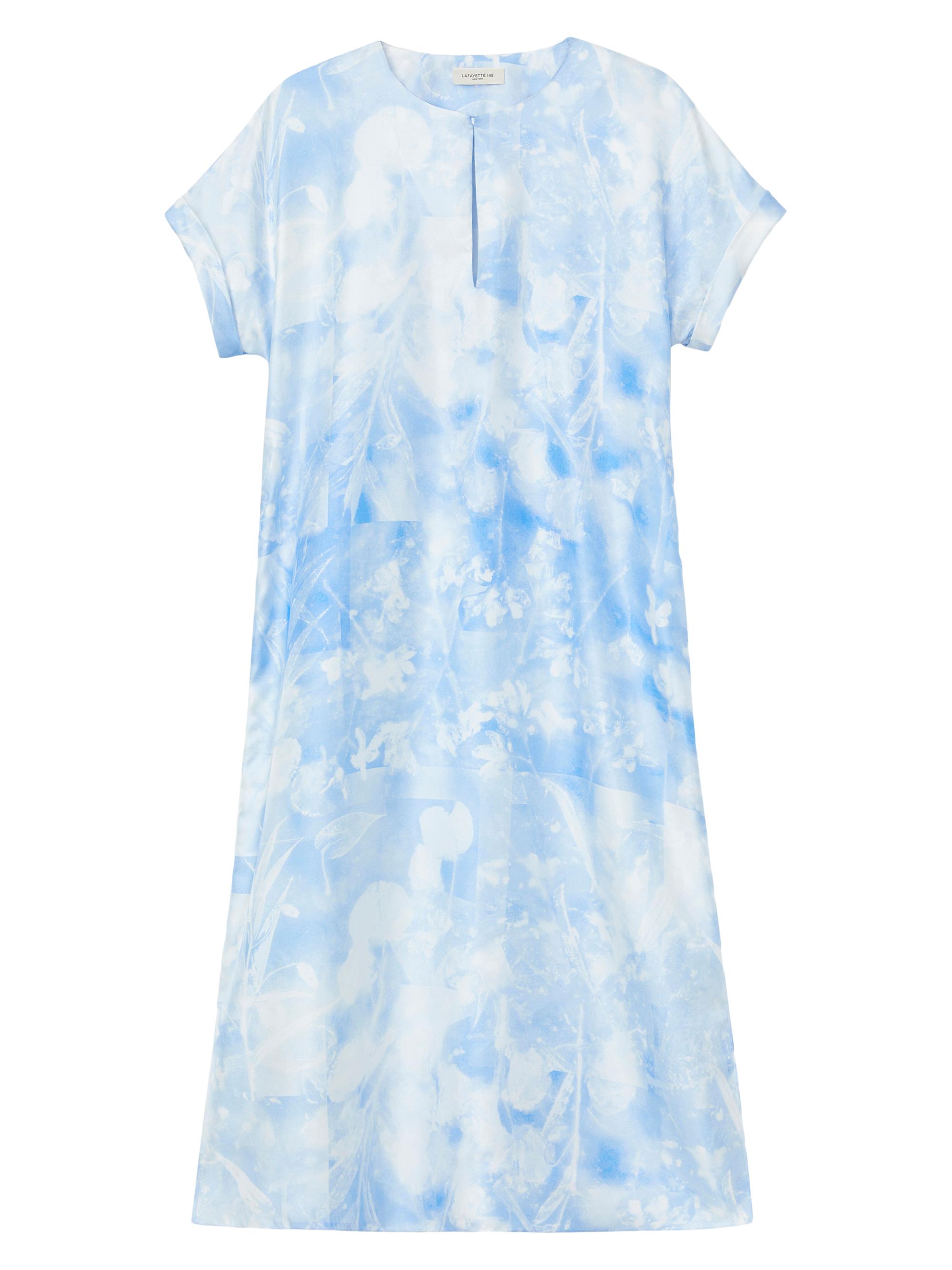 Lafayette 148 New York Women's Floral Cuffed Short-Sleeve Dress - Sky Blue Multi