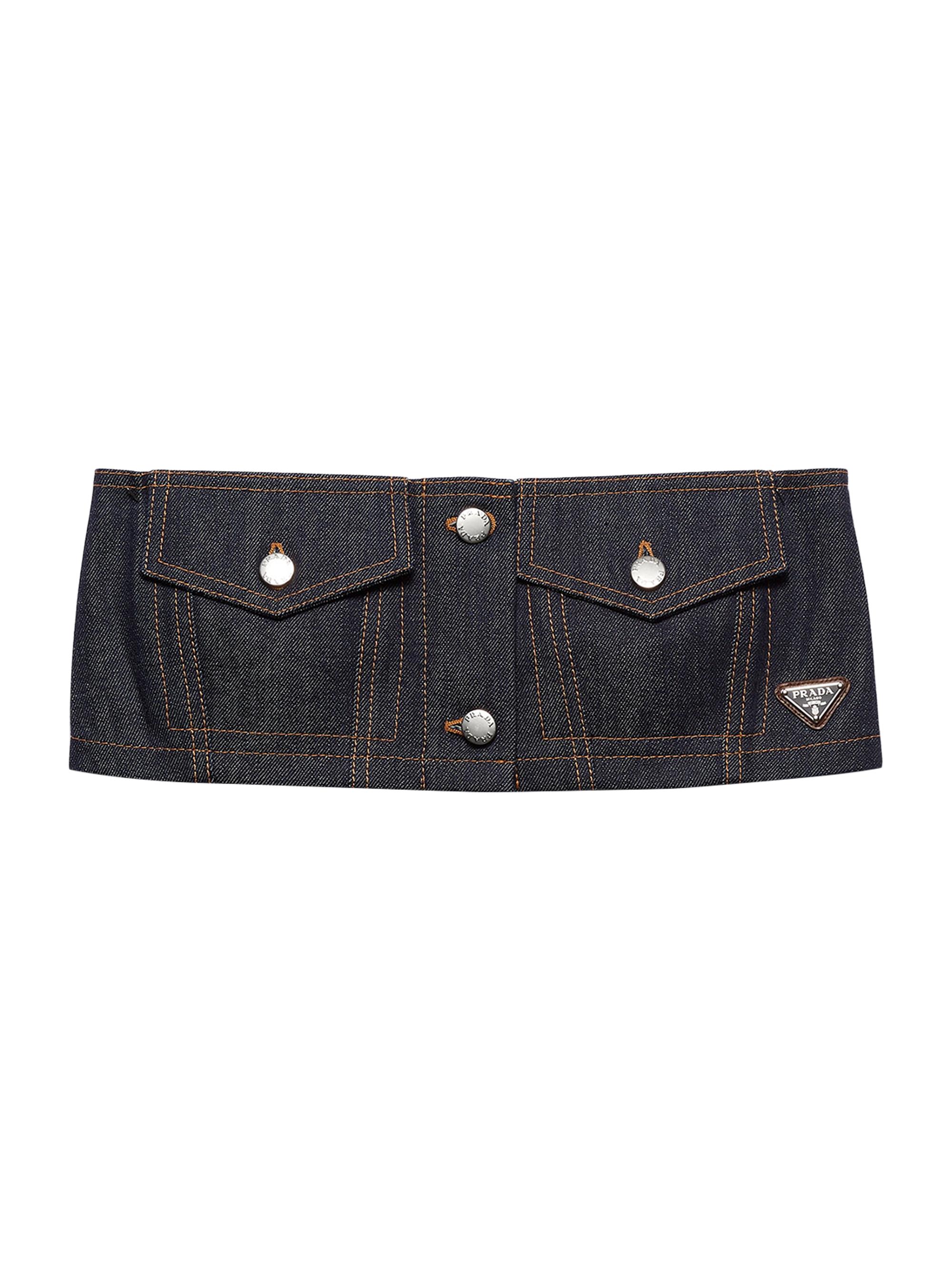 Prada Women's Crop Top in Selvedge Denim - Blue