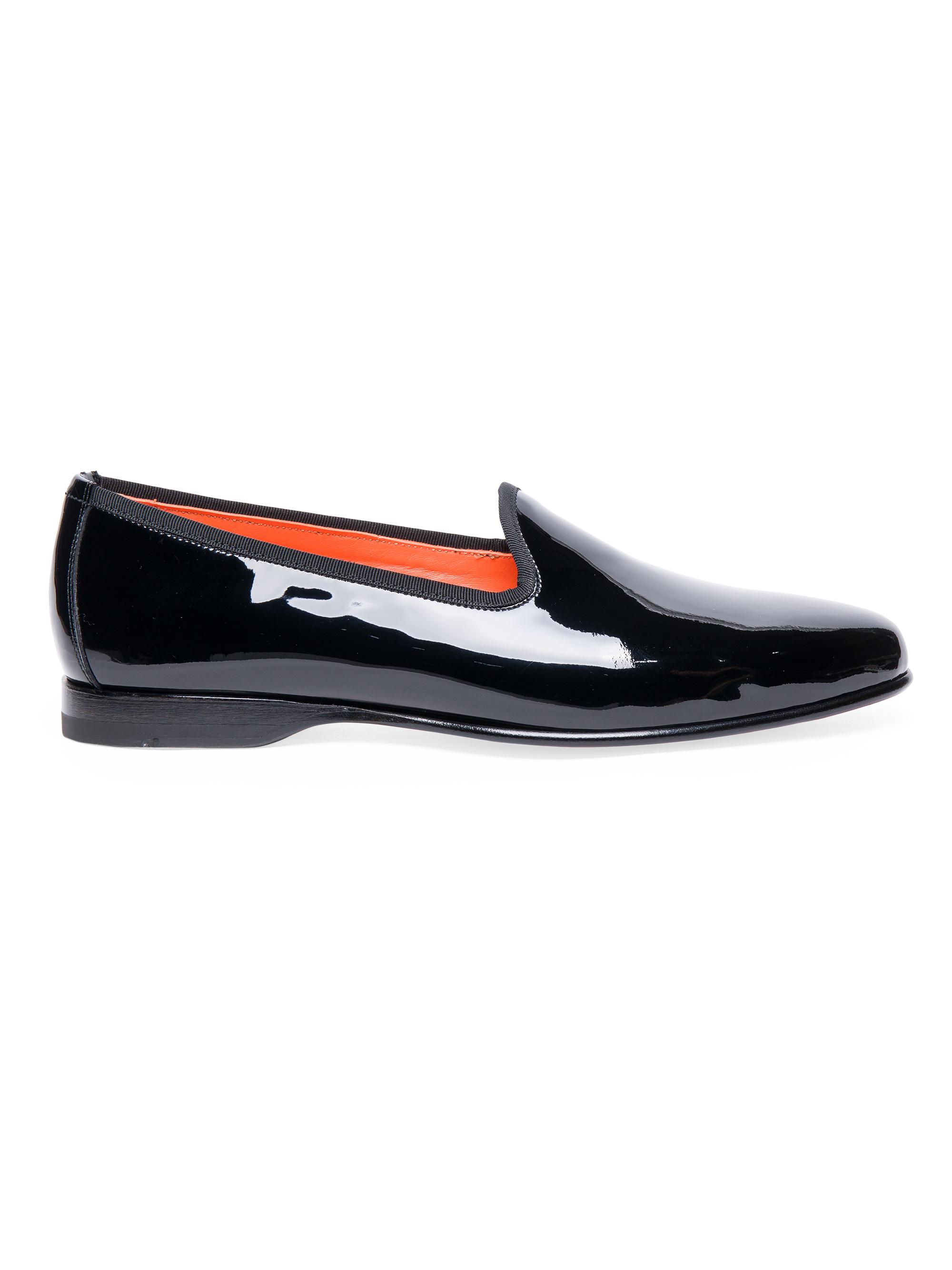 Santoni Men's Andrea Patent Leather Formal Loafers - Black