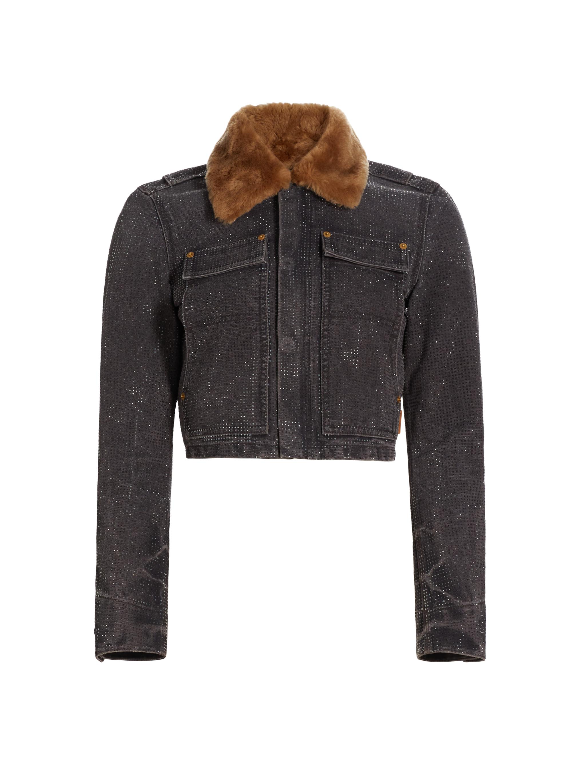 Alexander Wang Women's Embellished Fitted Trucker Jacket - Saloonbar