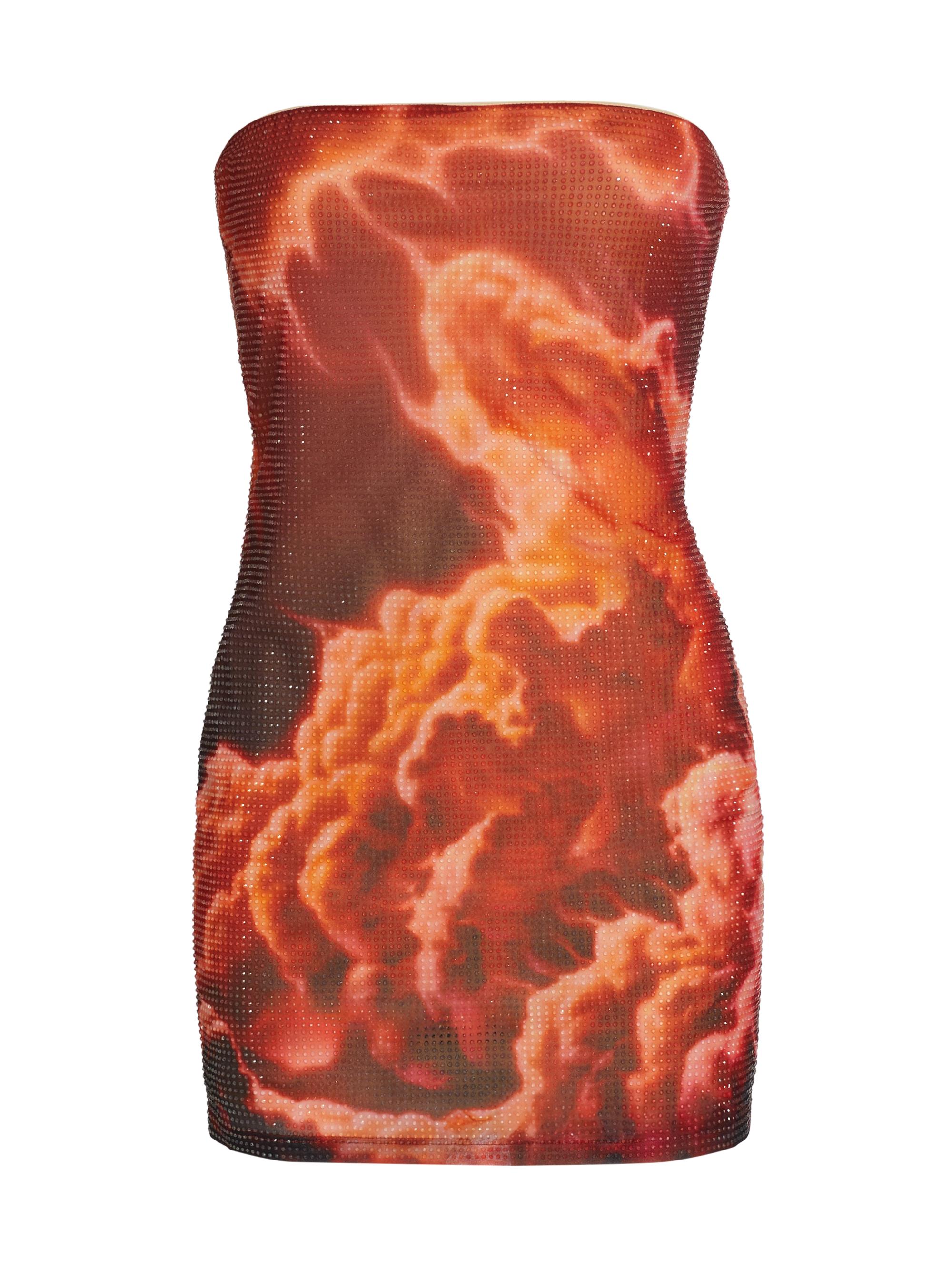 Alexander Wang Women's Hotfix Cloud Print Strapless Minidress - Red Clear