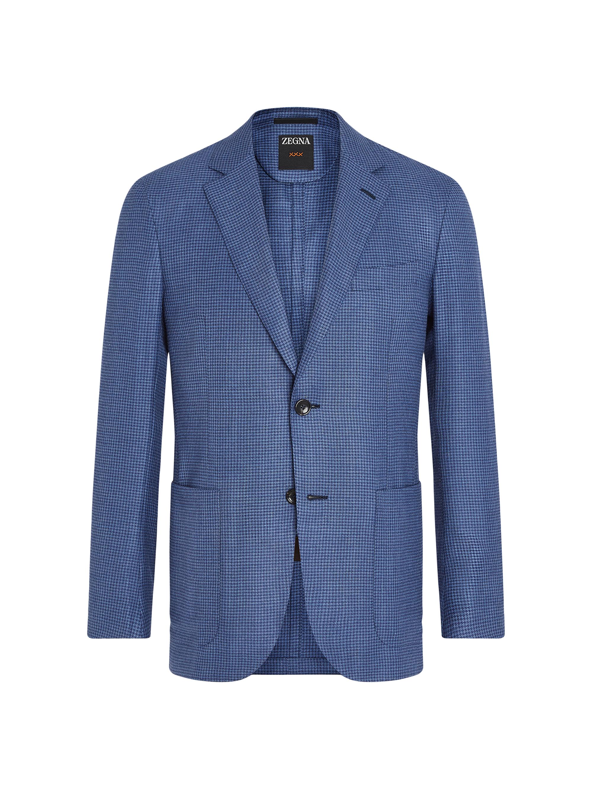 ZEGNA Men's Cashmere Silk and Linen Jacket - Blue