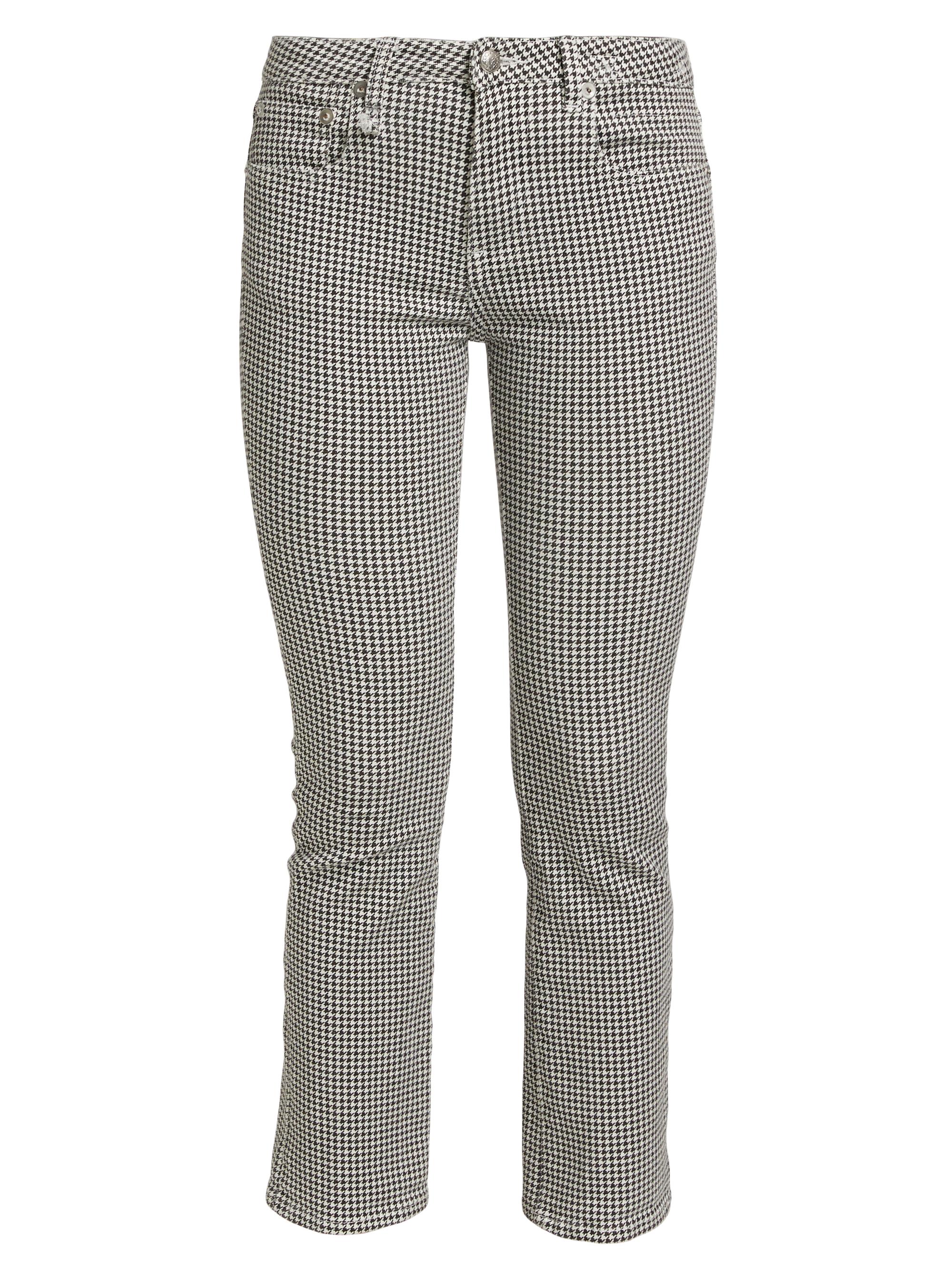 R13 Women's Houndstooth Kick Fit Mid-Rise Jeans - Printed Houndstooth