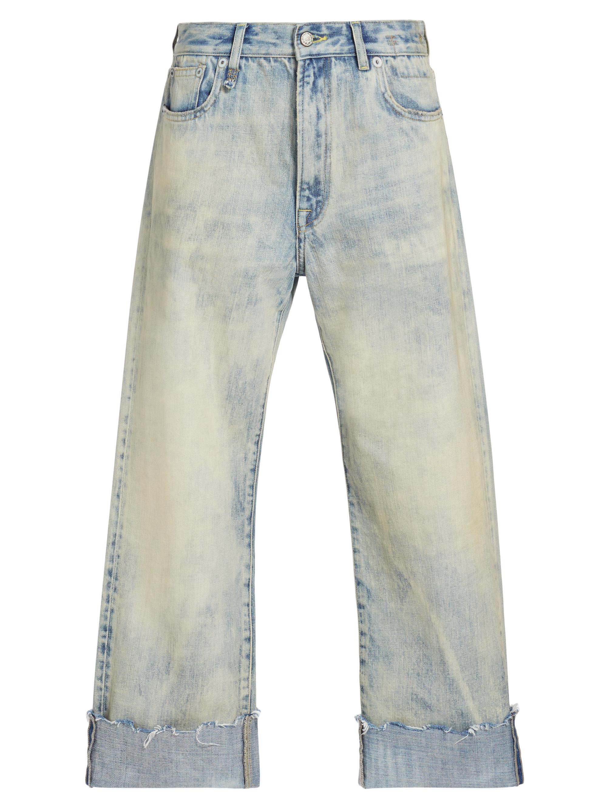 R13 Women's Cuffed X-BF High-Rise Jeans - Vintage Ash Blue