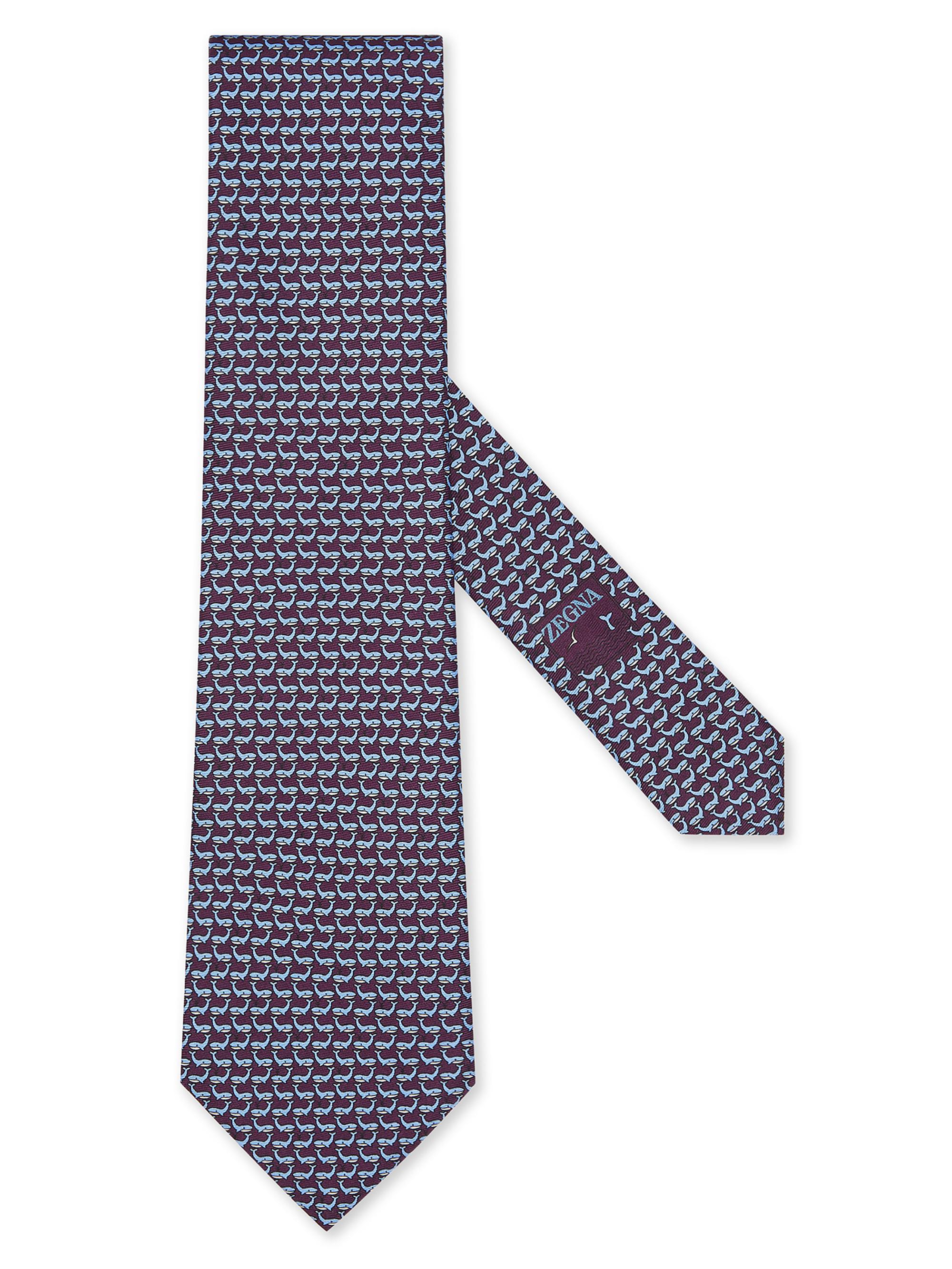 ZEGNA Men's Silk Tie - Purple