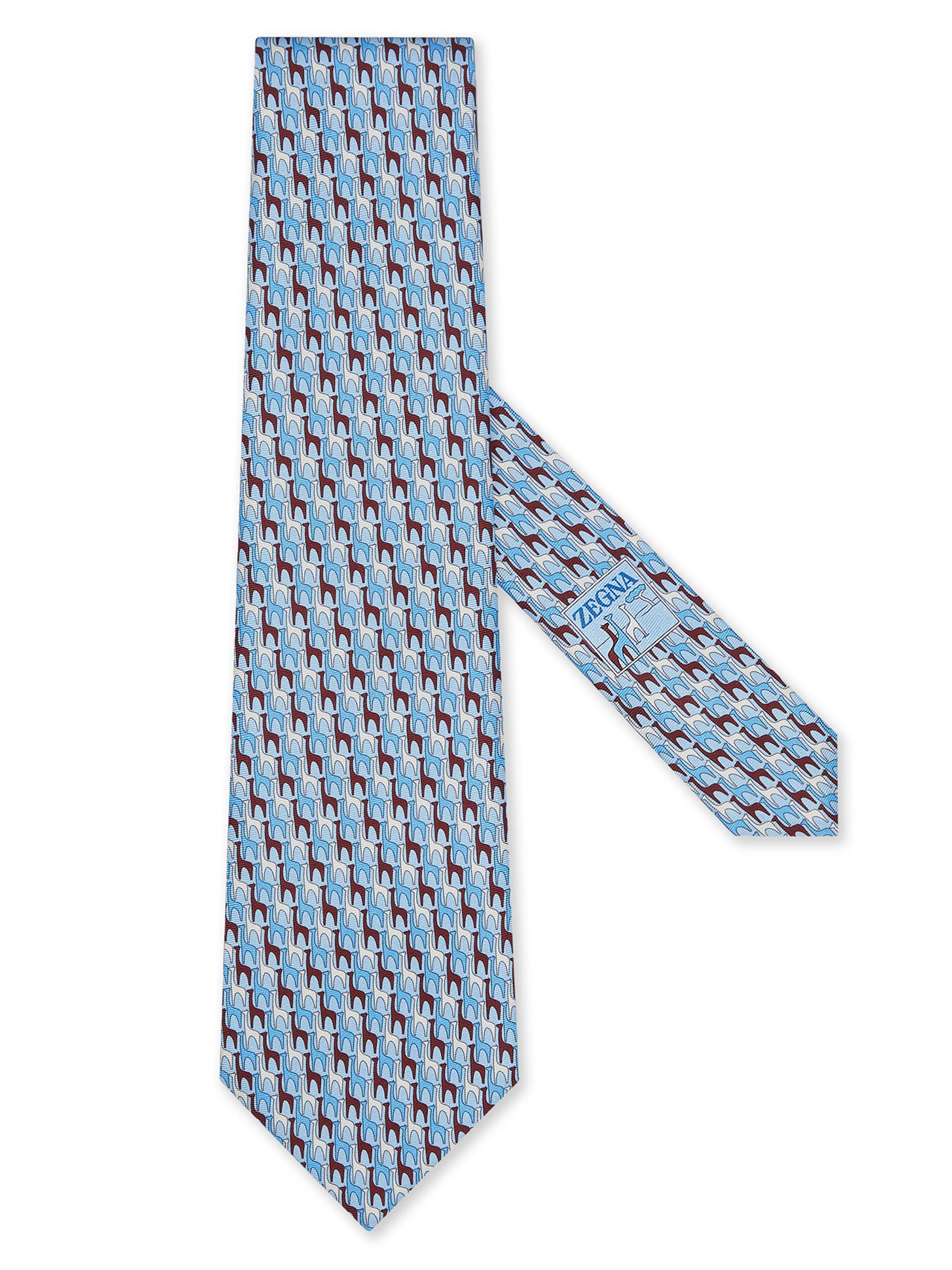 ZEGNA Men's Silk Tie - Light Blue