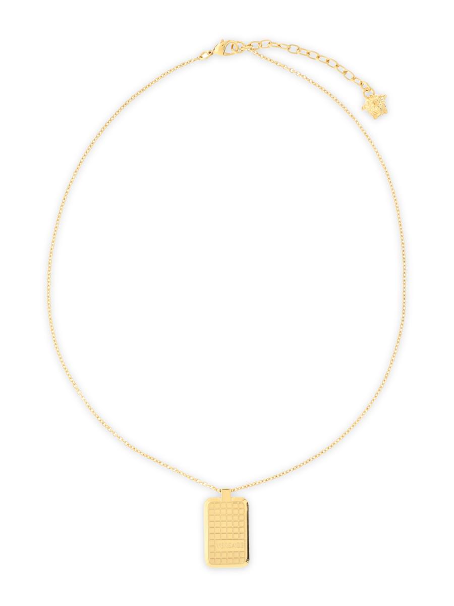 Versace Logo-Engraved Brass Pendant Necklace | Saks Fifth Avenue