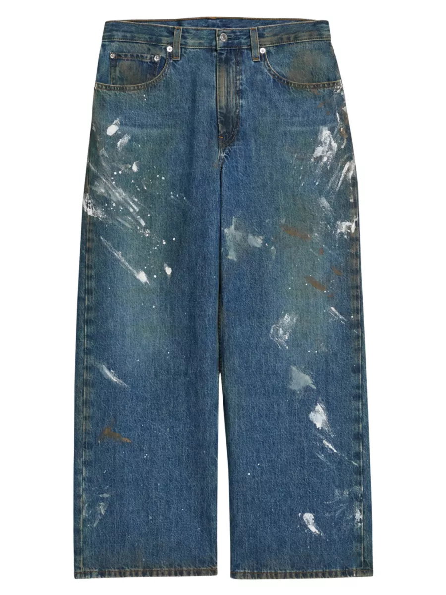 Shop Helmut Lang Cropped Wide-Leg Painted Jeans | Saks Fifth Shop Helmut Lang Cropped Wide-Leg Painted Jeans | Saks Fifth