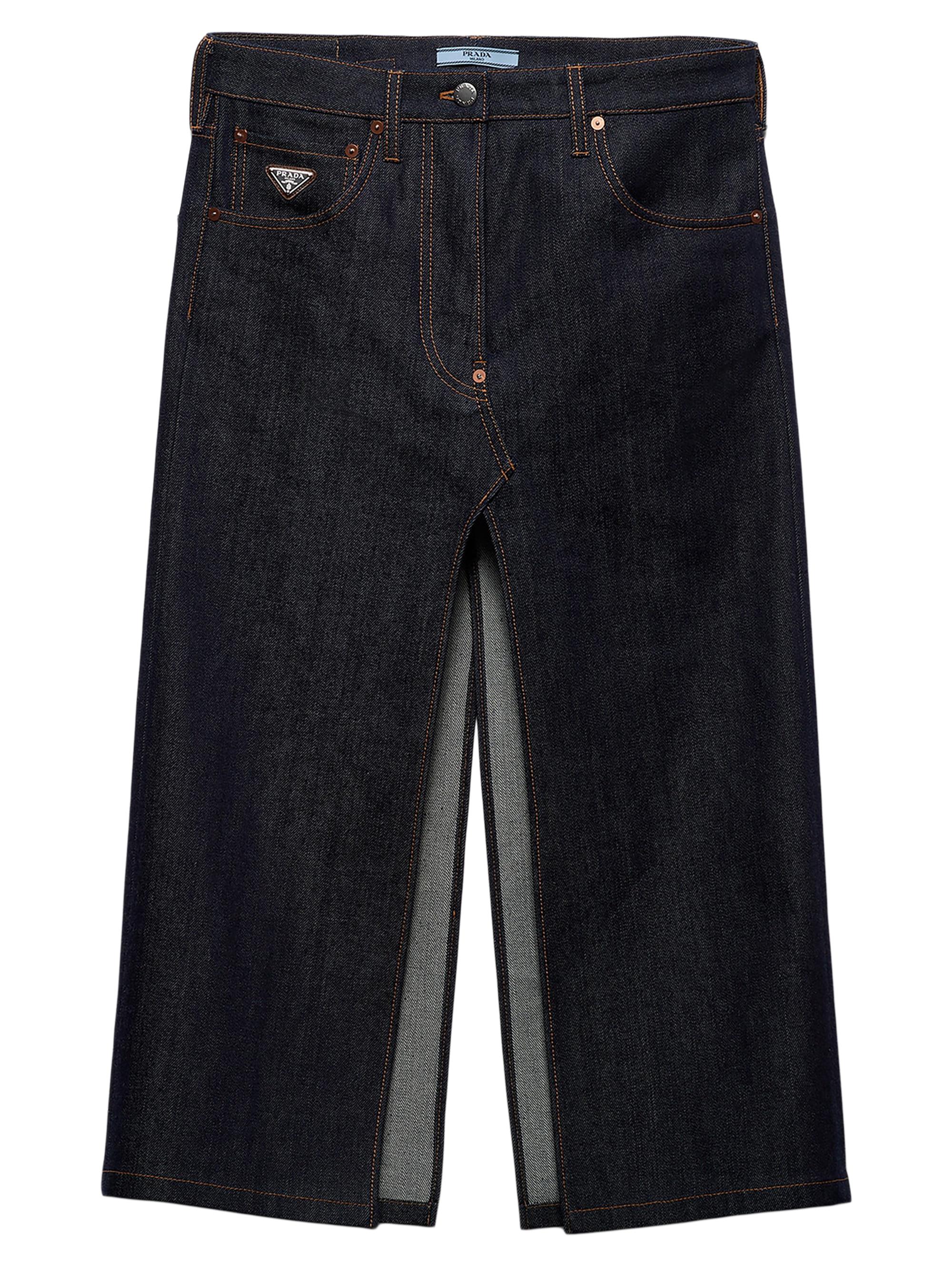 Prada Women's Flared Skirt in Selvedge Denim - Blue