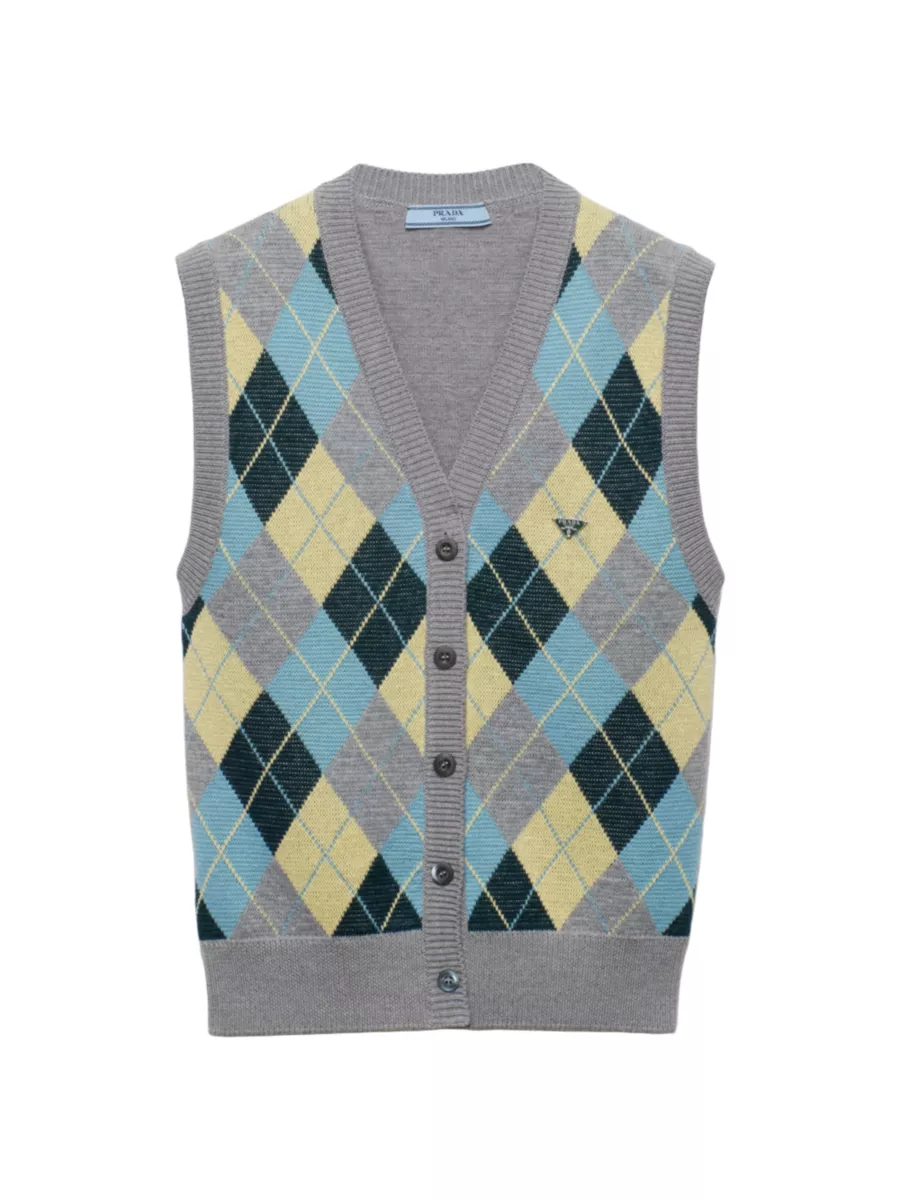 Shop Prada Wool Vest Top with an Argyle Pattern | Saks Fifth Shop Prada Wool Vest Top with an Argyle Pattern | Saks Fifth