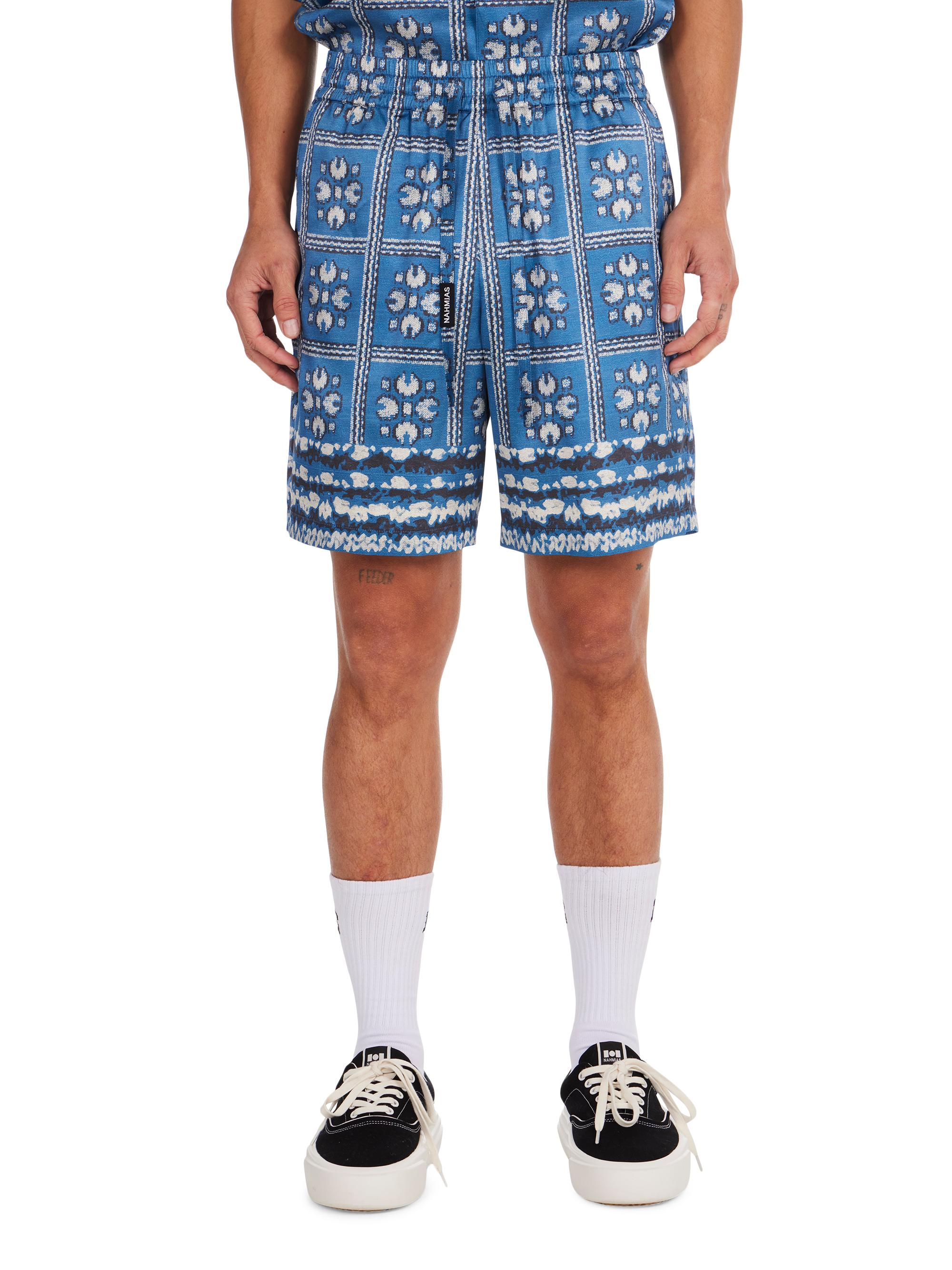 Nahmias Men's Summerland Ranch Tiled Silk Shorts - Tiled Print
