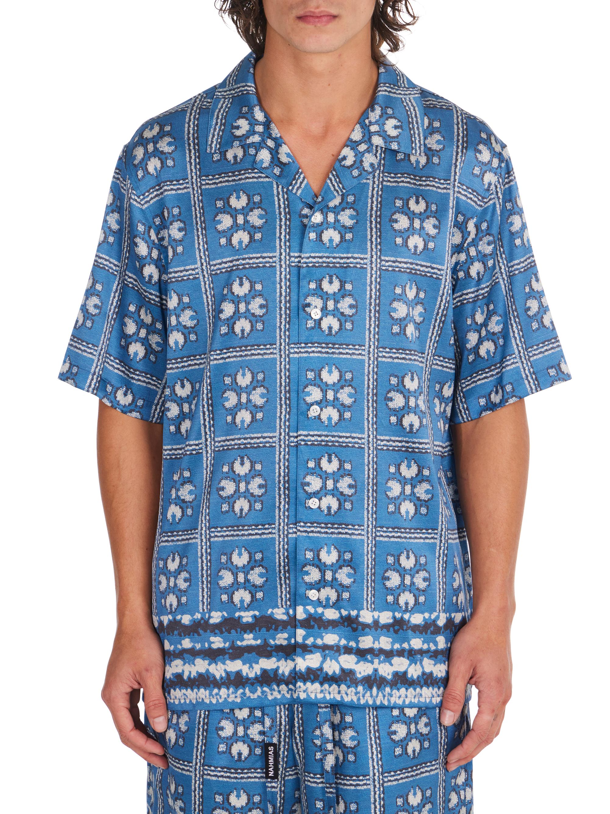 Nahmias Men's Summerland Ranch Tiled Silk Shirt - Tiled Print