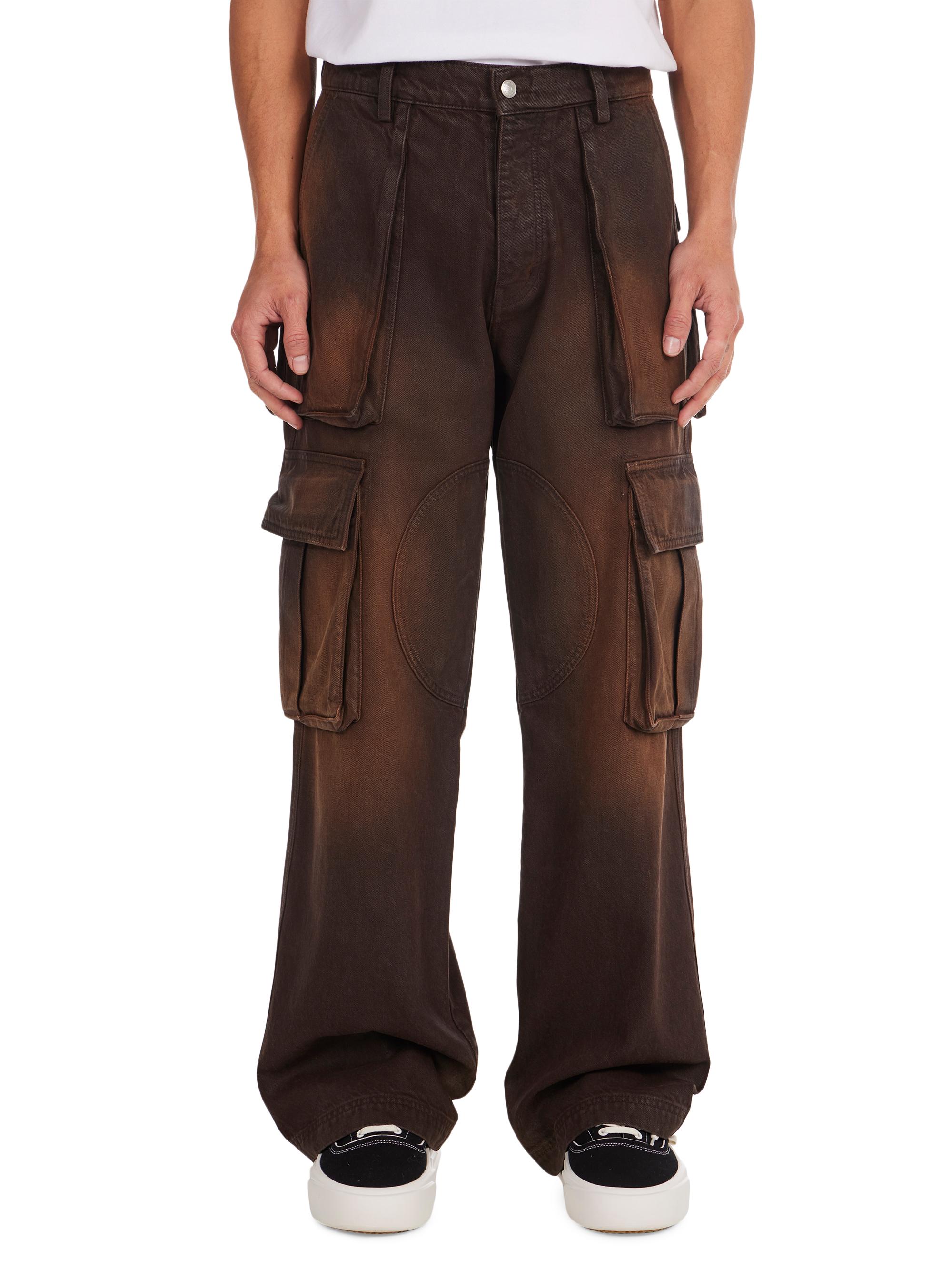 Nahmias Men's Summerland Ranch Logo Waxed Denim Cargo Pants - Brown Wash