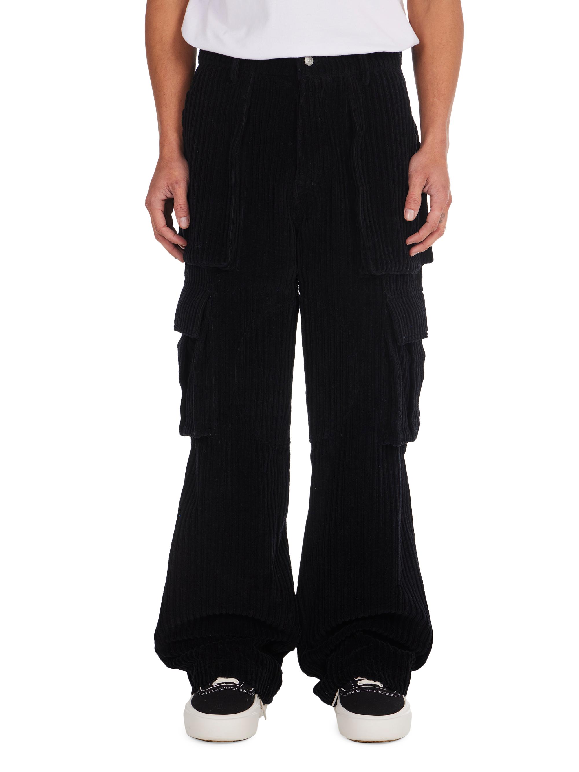 Nahmias Men's Summerland Ranch Logo Corduroy Cargo Pants - Black