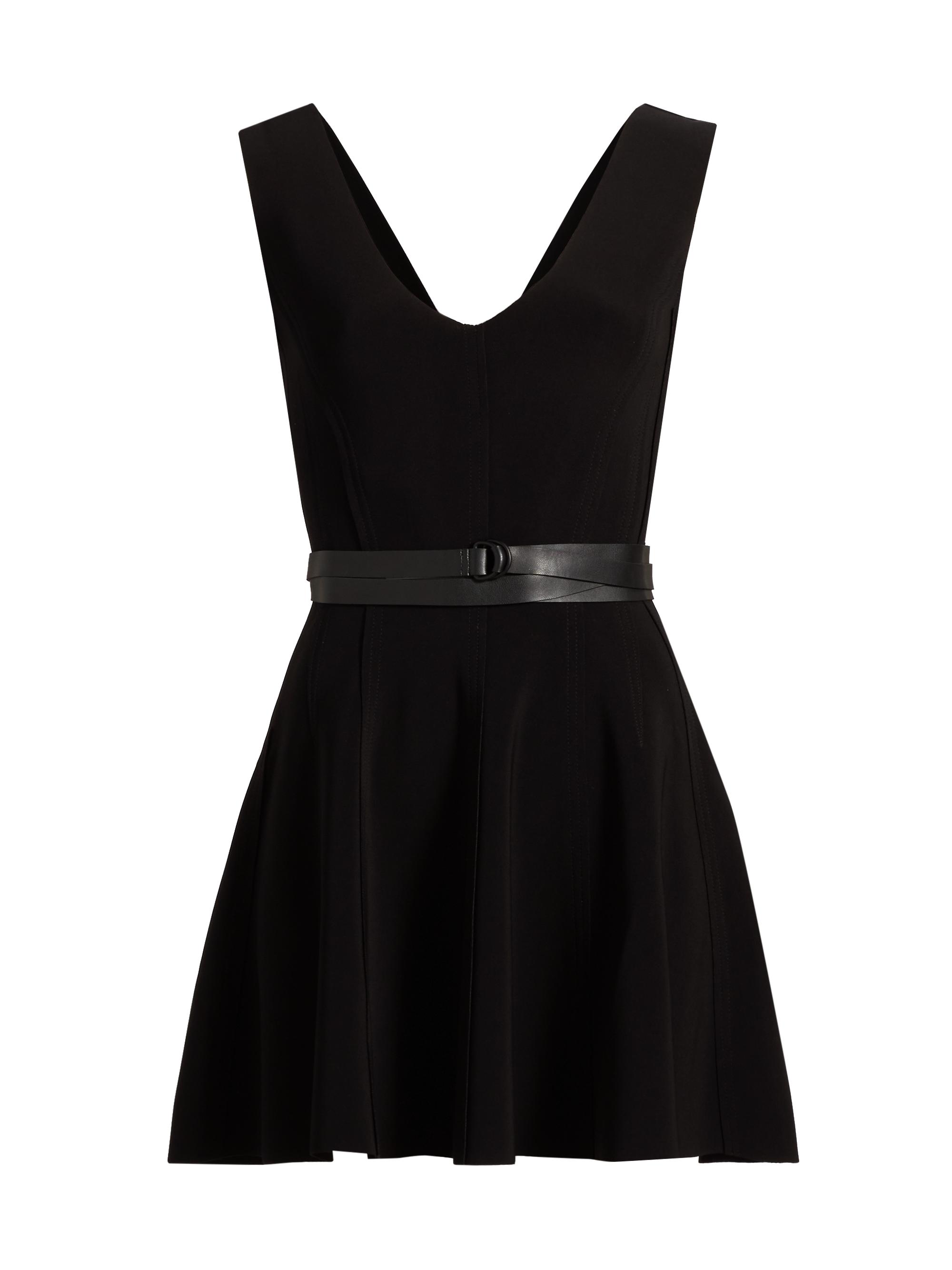 Norma Kamali Women's Grace Belted V-Neck Minidress - Black