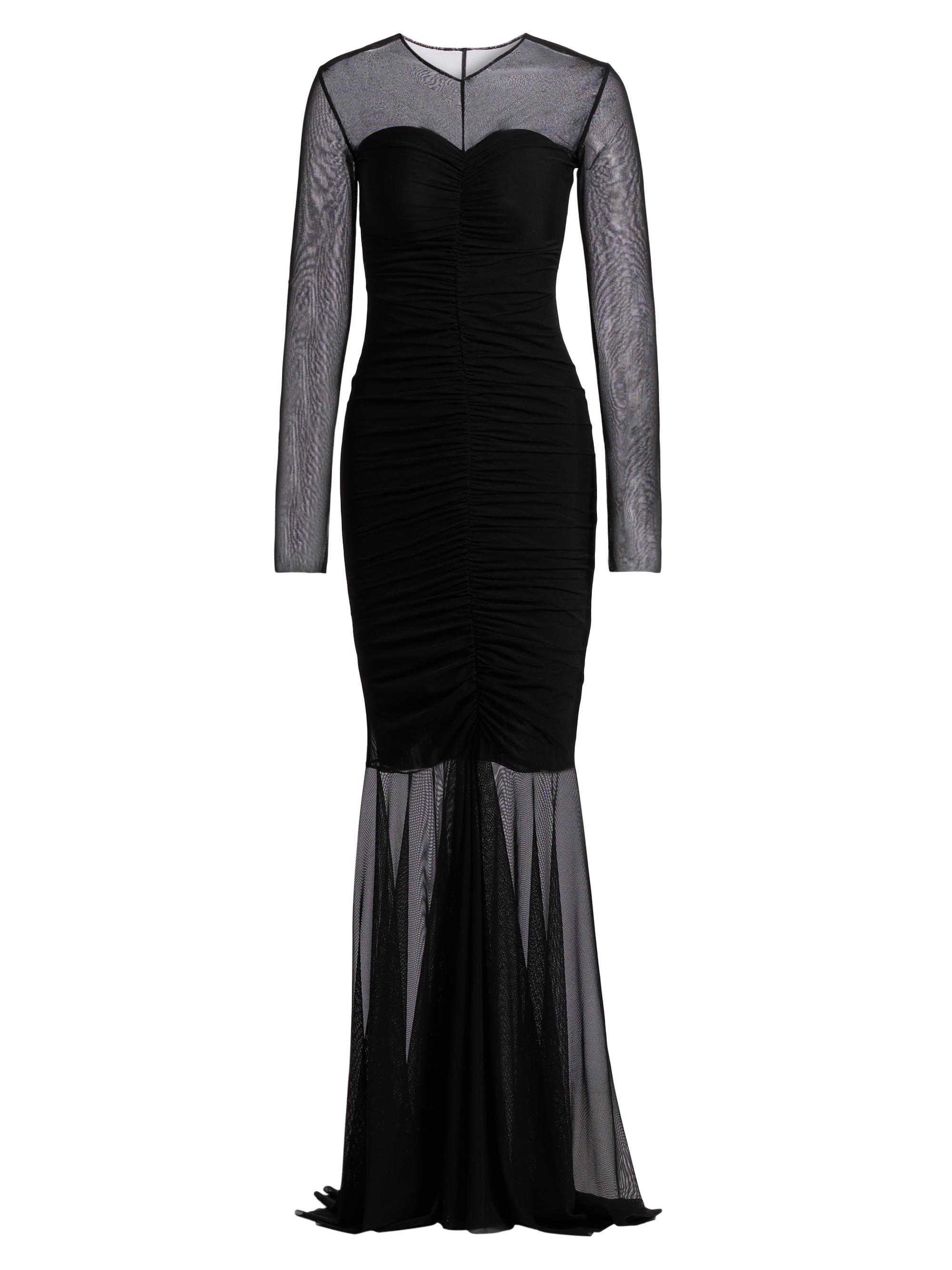 Norma Kamali Women's Long-Sleeve Fishtail Gown - Black