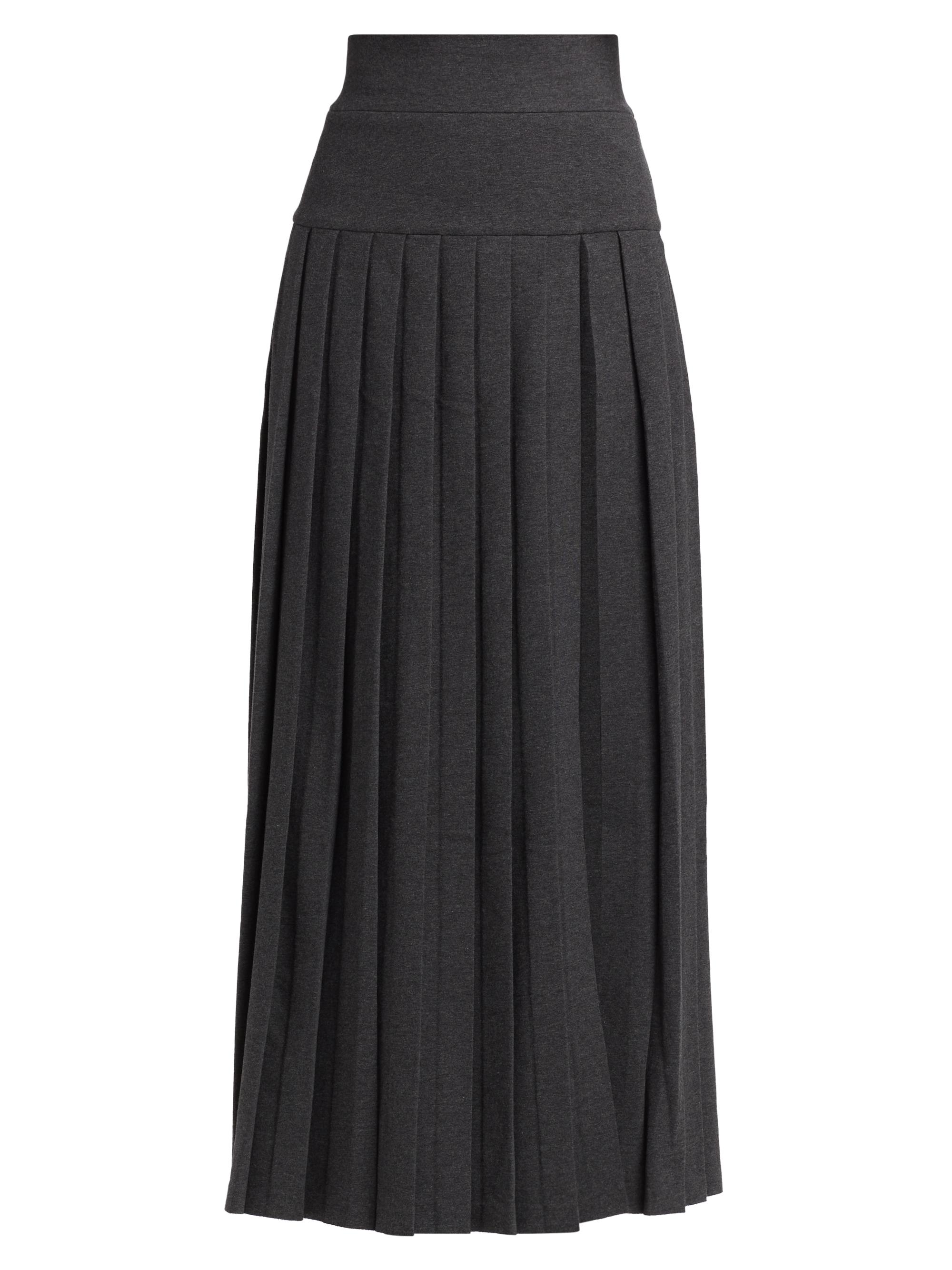 Norma Kamali Women's Pleated Cotton-Blend Maxi Skirt - Dark Heather Grey